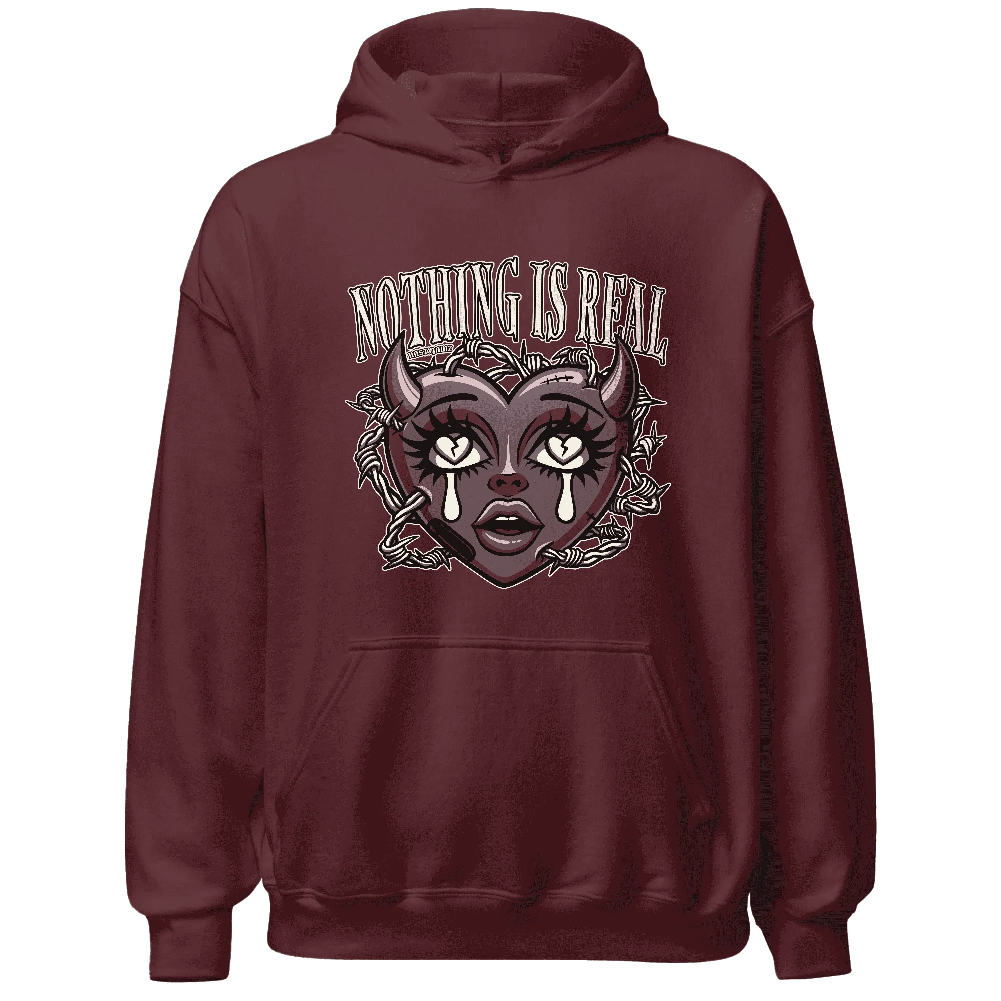 Burgundy-Crush-3s-NastyJamz-Hoodie-Match-Nothing-Is-Real