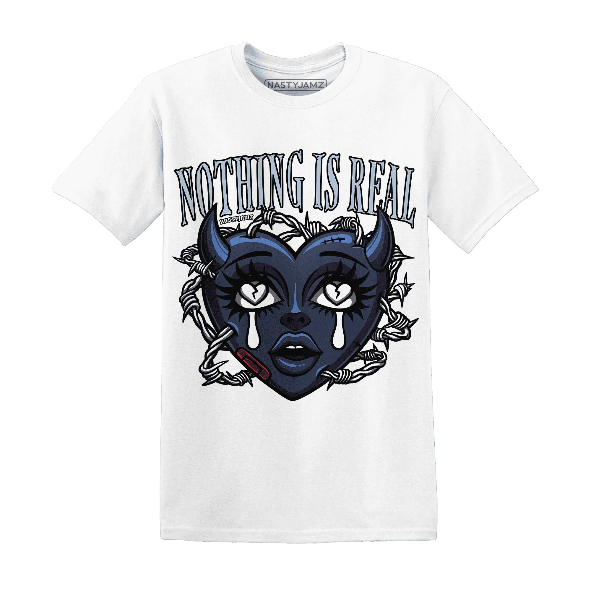 White-Navy-6s-T-Shirt-Match-Nothing-Is-Real