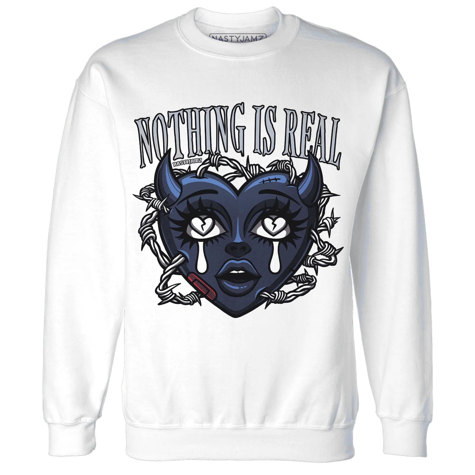 White-Navy-6s-Sweatshirt-Match-Nothing-Is-Real