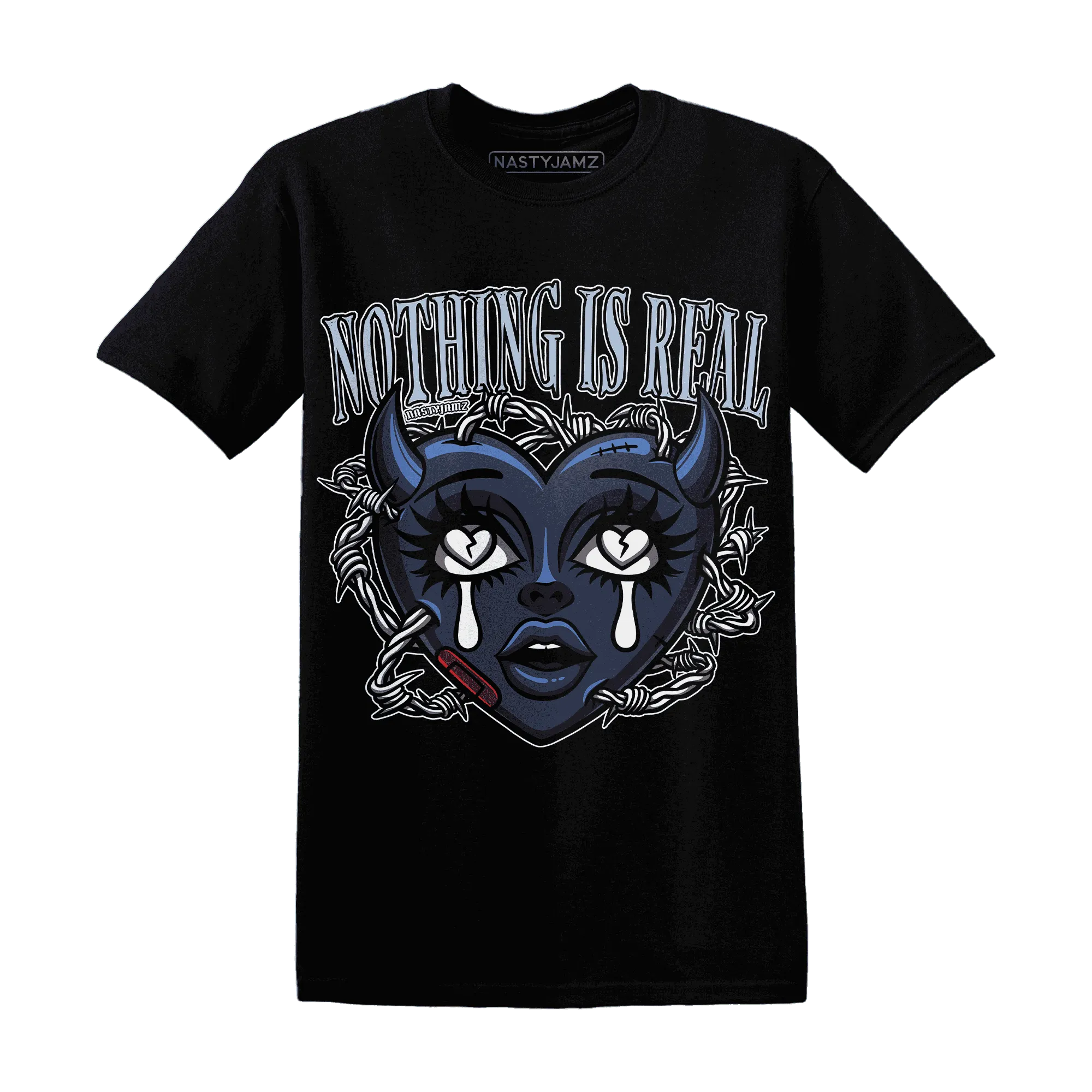 White-Navy-6s-T-Shirt-Match-Nothing-Is-Real