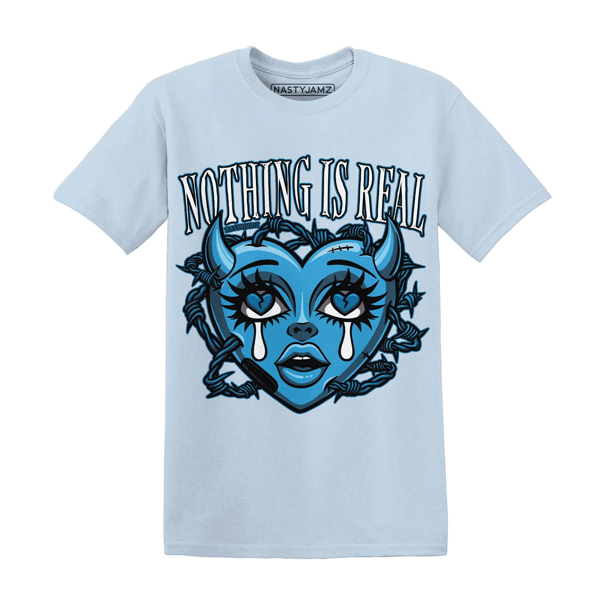 Powder-Blue-9s-T-Shirt-Match-Nothing-Is-Real