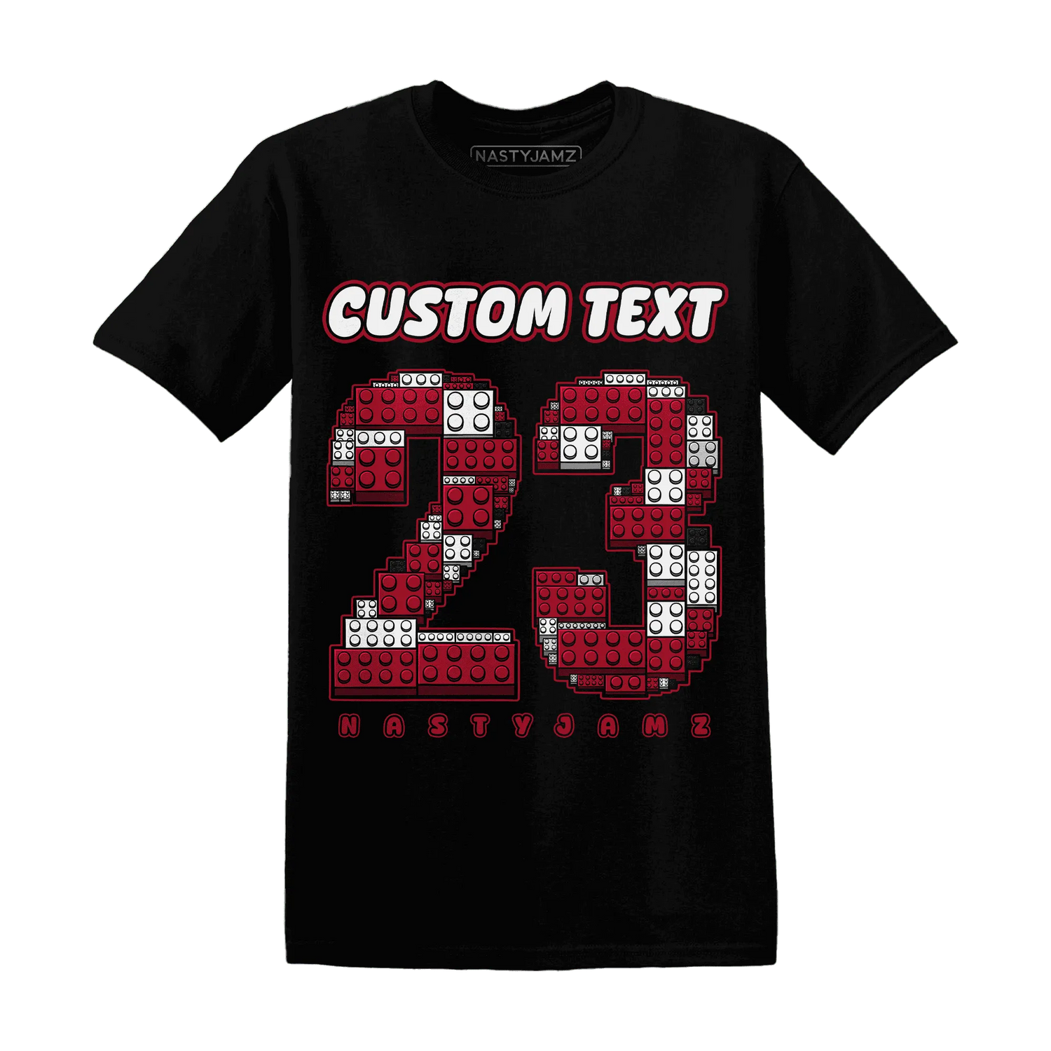 Retro-Red-Taxi-12s-T-Shirt-Match-Number-23-Lego