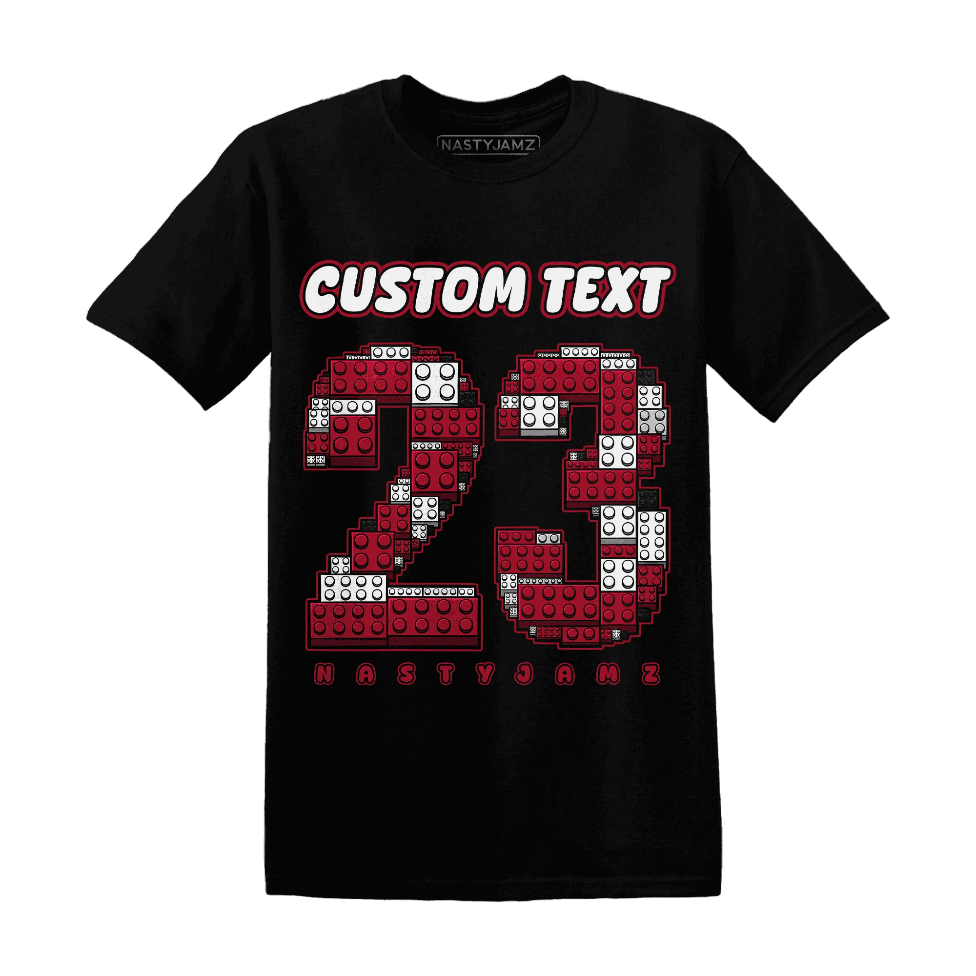 Retro-Red-Taxi-12s-T-Shirt-Match-Number-23-Lego