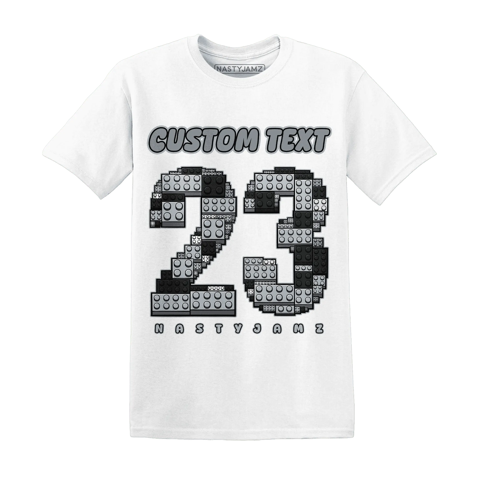 Wolf-Grey-12s-NastyJamz-T-Shirt-Match-Number-23-Lego