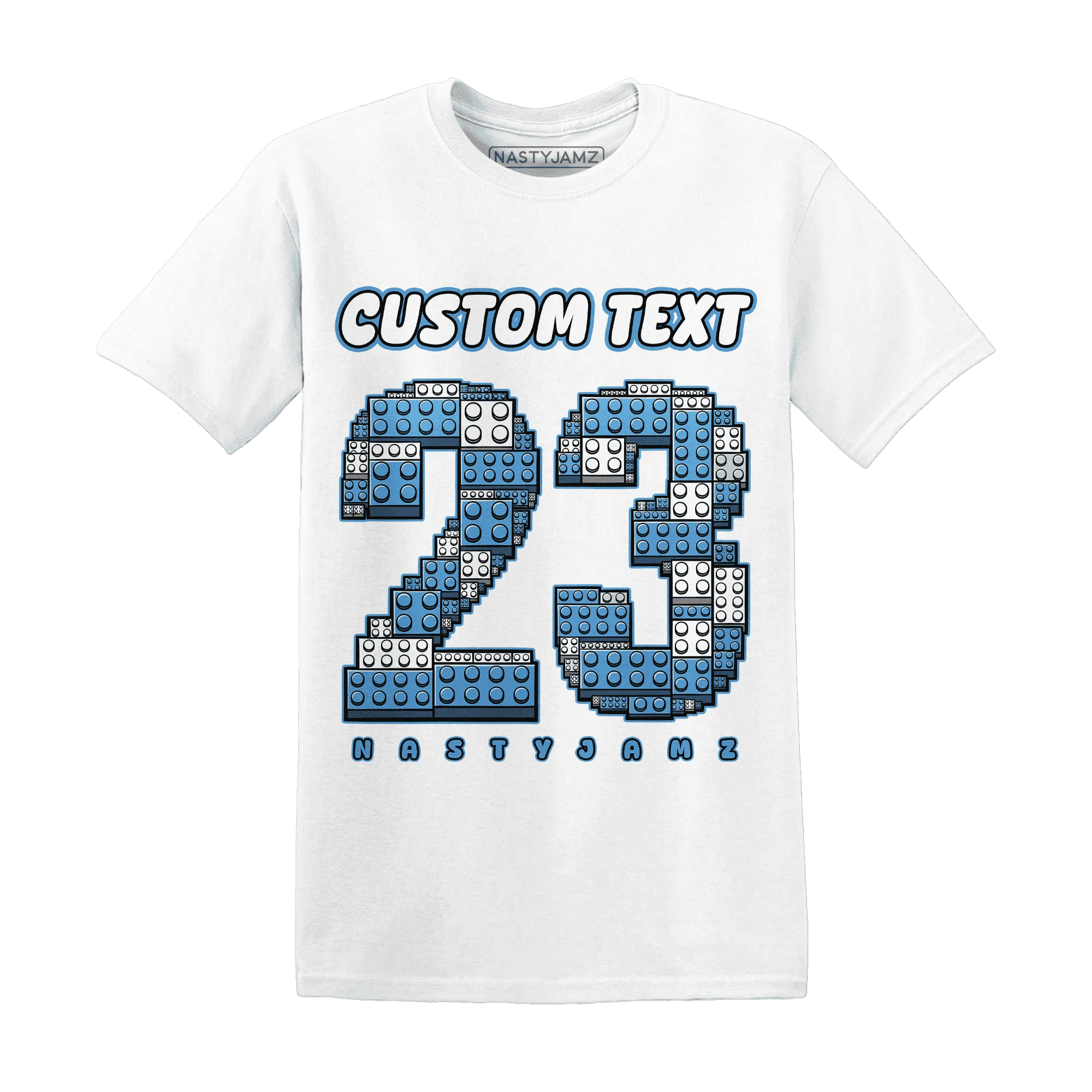 Carolina-Blue-Univercitii-17s-NastyJamz-T-Shirt-Match-Number-23-Lego