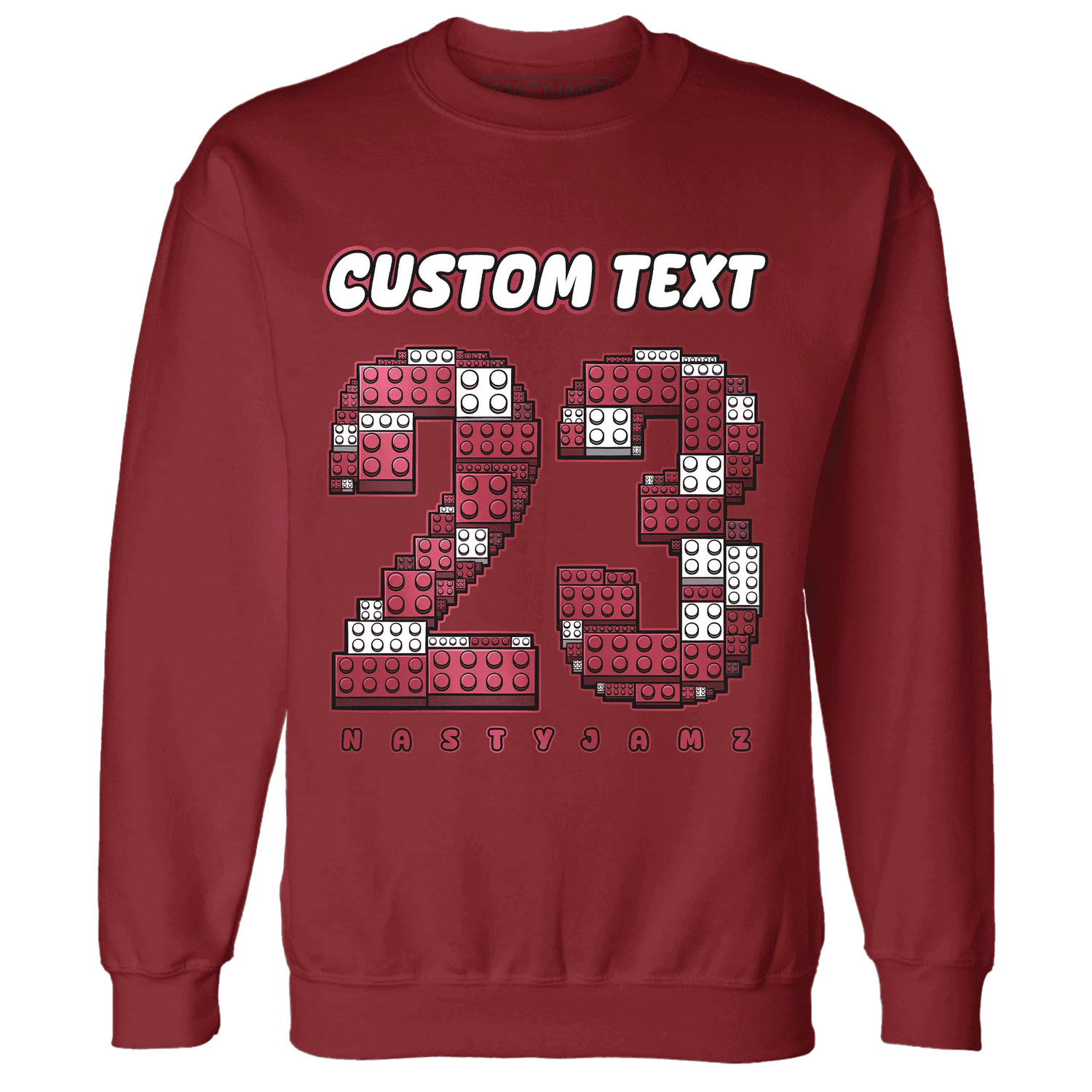High-87-Metallic-Burgundy-1s-Sweatshirt-Match-Number-23-Lego