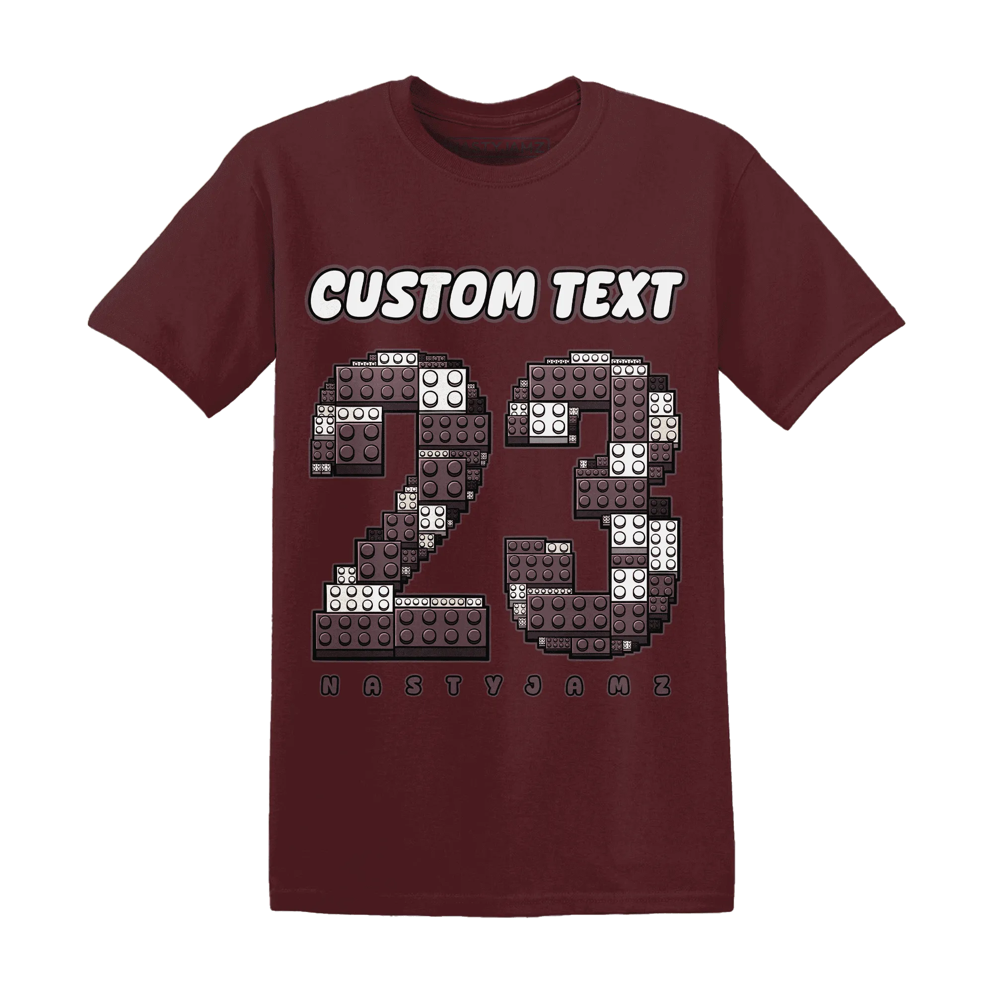 Burgundy-Crush-3s-NastyJamz-T-Shirt-Match-Number-23-Lego