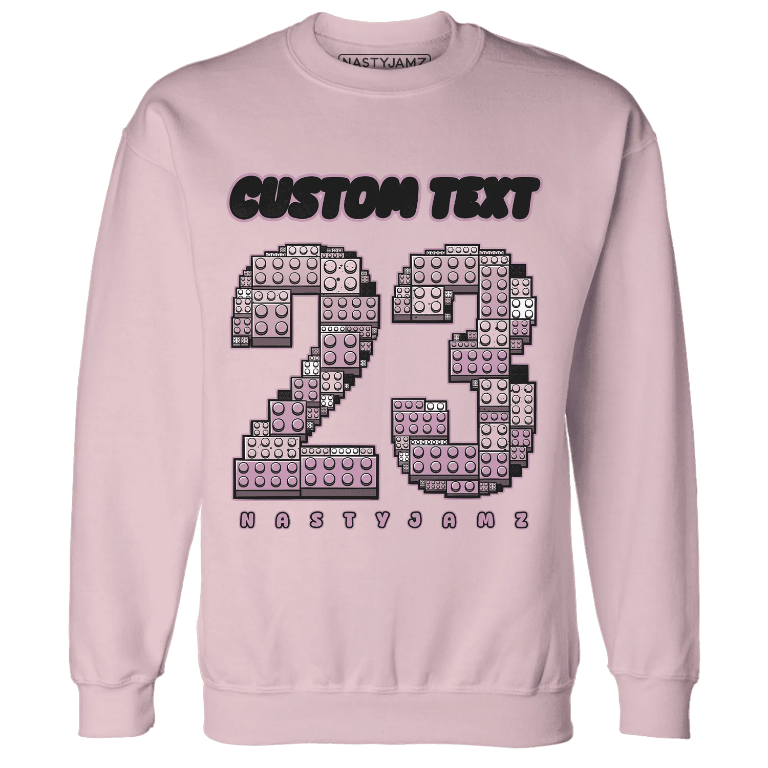 Orchid-Neutral-Grey-Black-White-4s-NastyJamz-Sweatshirt-Match-Number-23-Lego