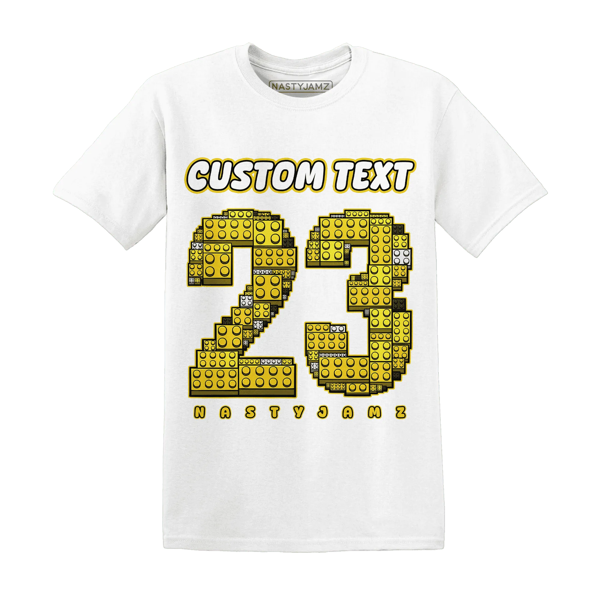 Vivid-Sulfur-4s-T-Shirt-Match-Number-23-Lego