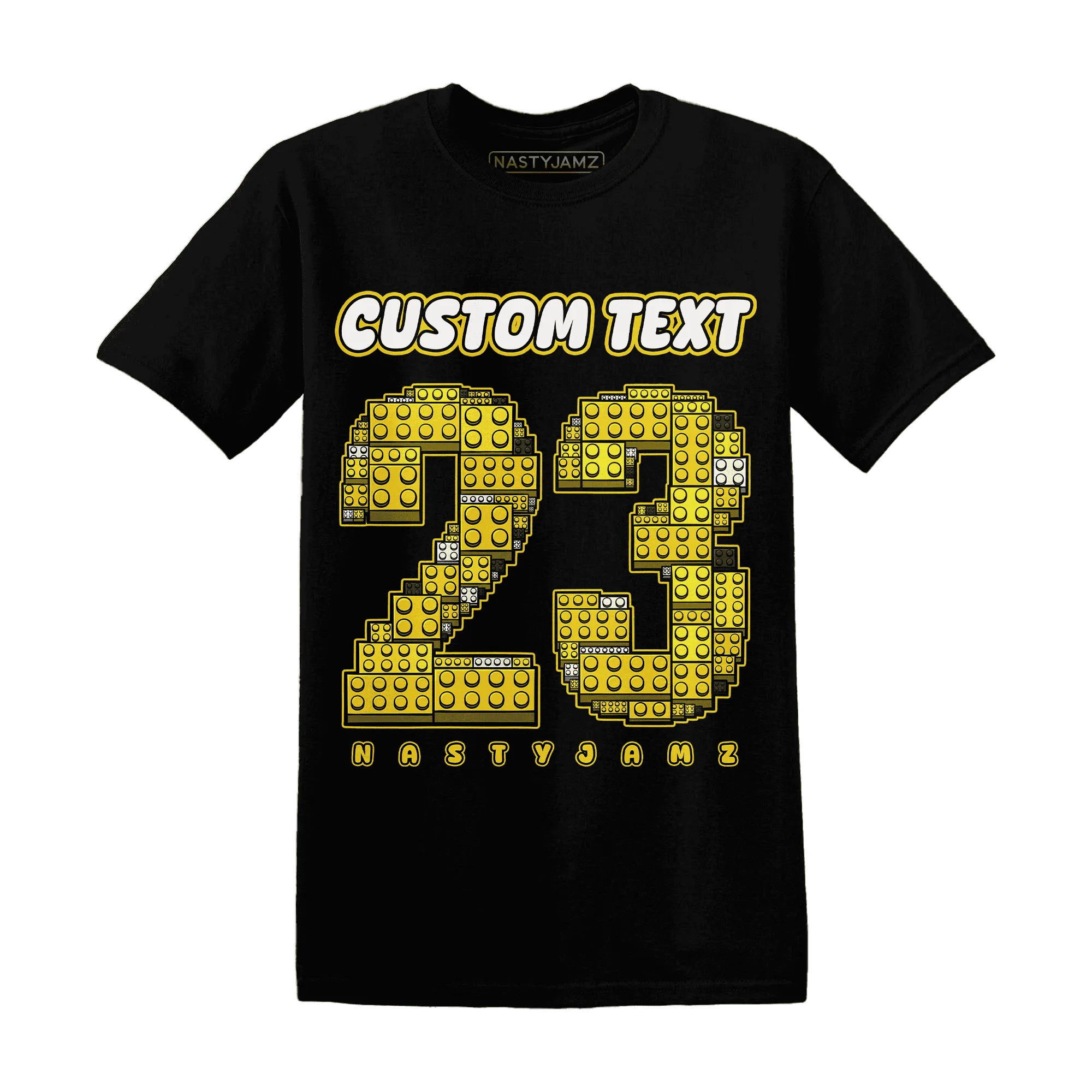 Vivid-Sulfur-4s-T-Shirt-Match-Number-23-Lego