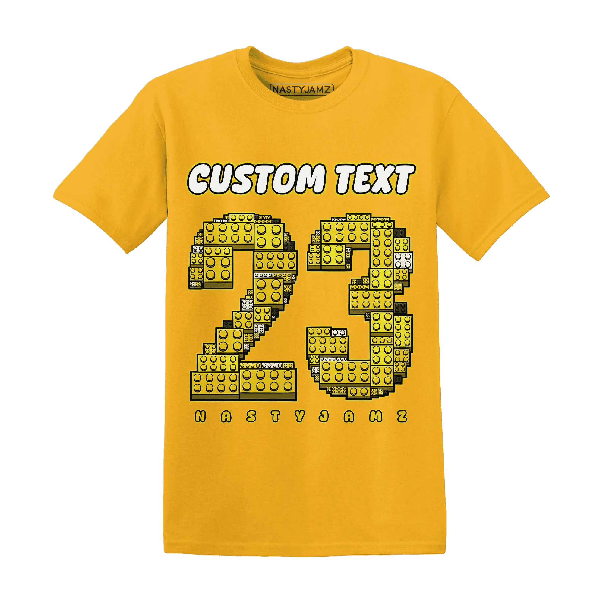 Vivid-Sulfur-4s-T-Shirt-Match-Number-23-Lego
