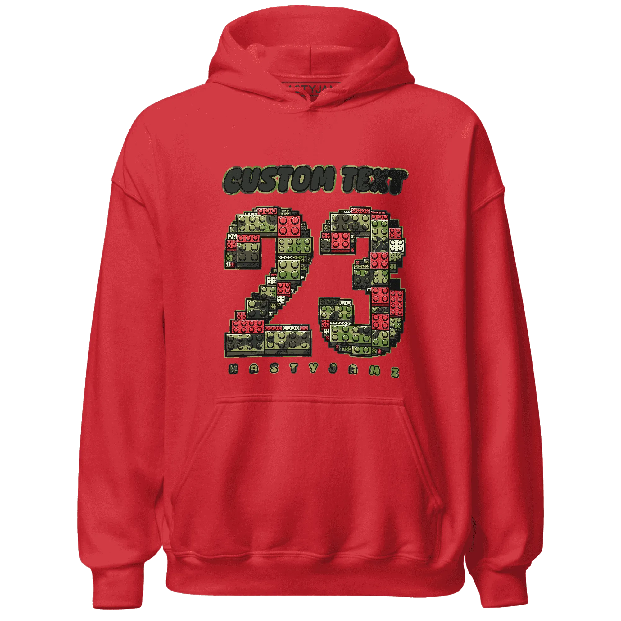 AM-90-Dark-Sage-Solar-Red-NastyJamz-Hoodie-Match-Number-23-Lego