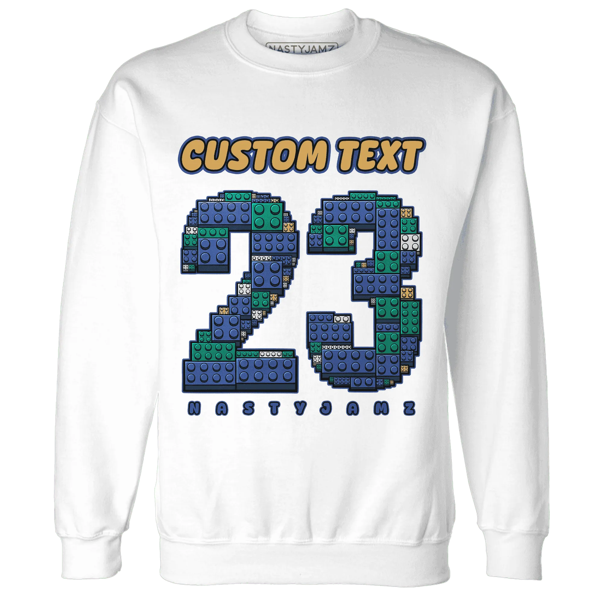 Dunk-Hyper-Royal-Malachite-NastyJamz-Sweatshirt-Match-Number-23-Lego