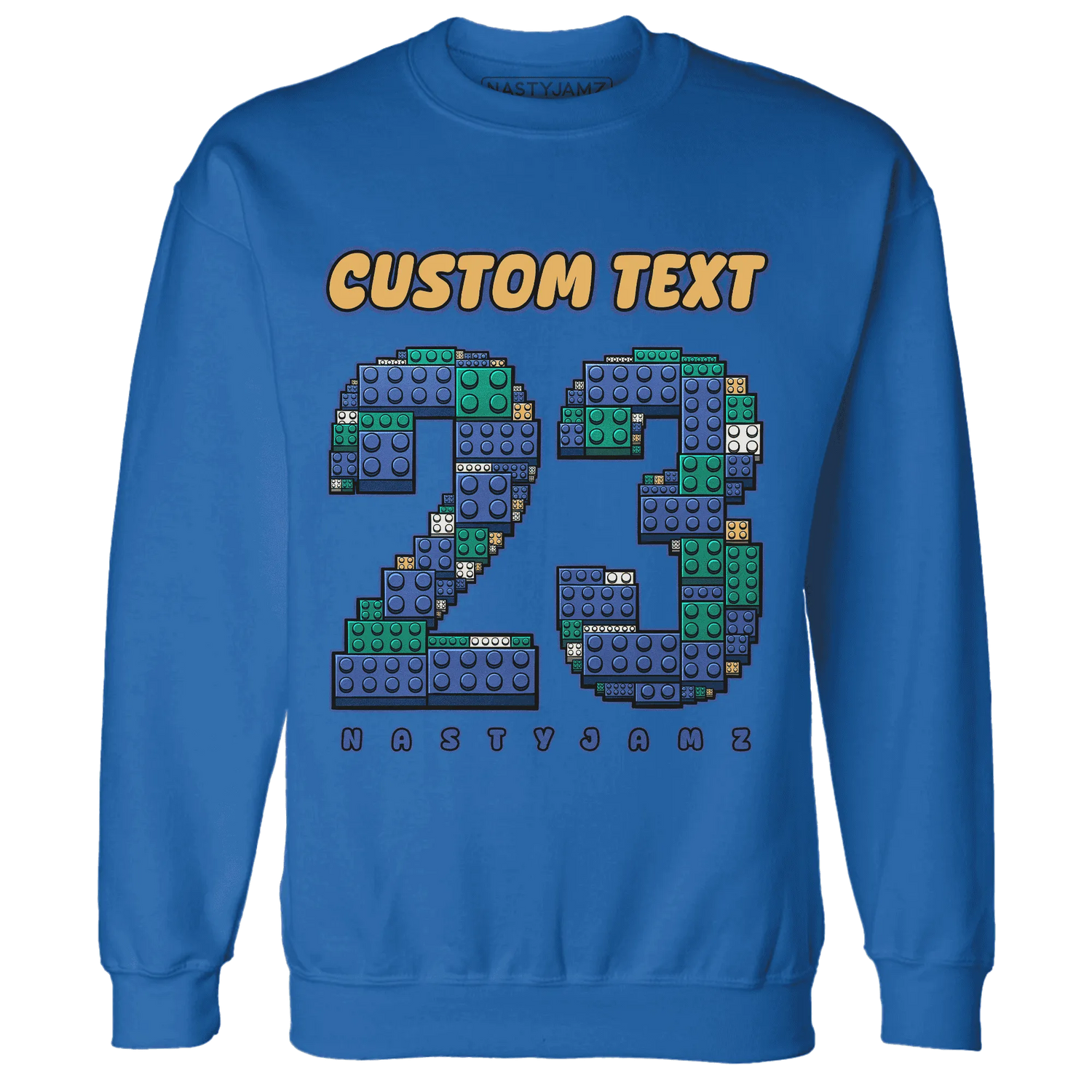 Dunk-Hyper-Royal-Malachite-NastyJamz-Sweatshirt-Match-Number-23-Lego