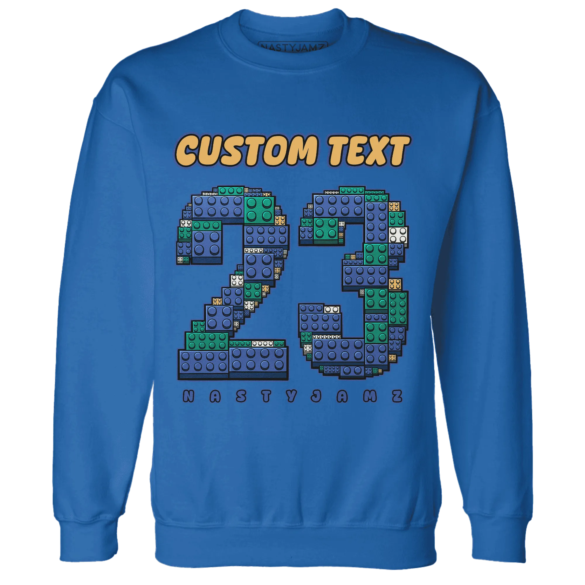 Dunk-Hyper-Royal-Malachite-NastyJamz-Sweatshirt-Match-Number-23-Lego