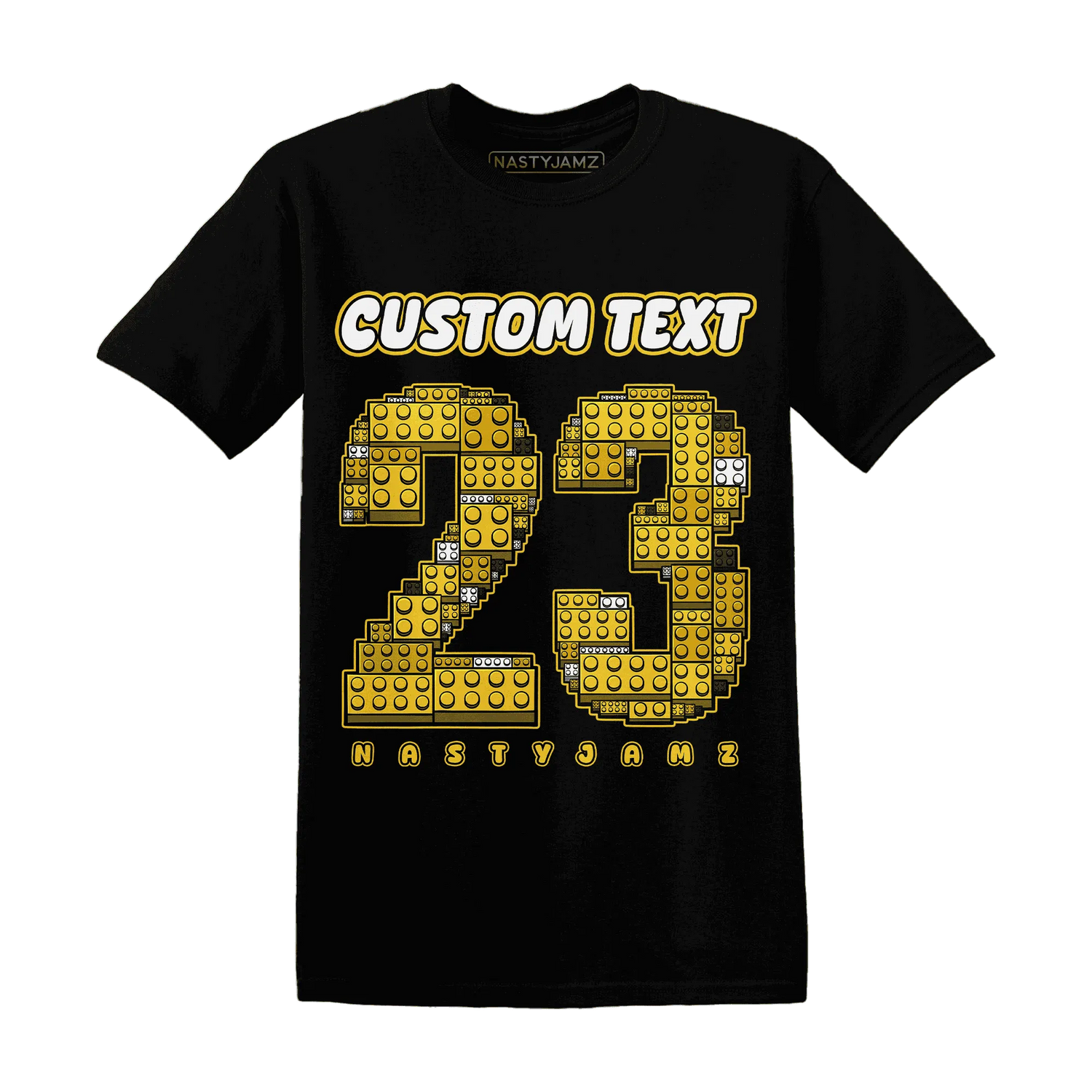 Yellow-Ochre-6s-T-Shirt-Match-Number-23-Lego
