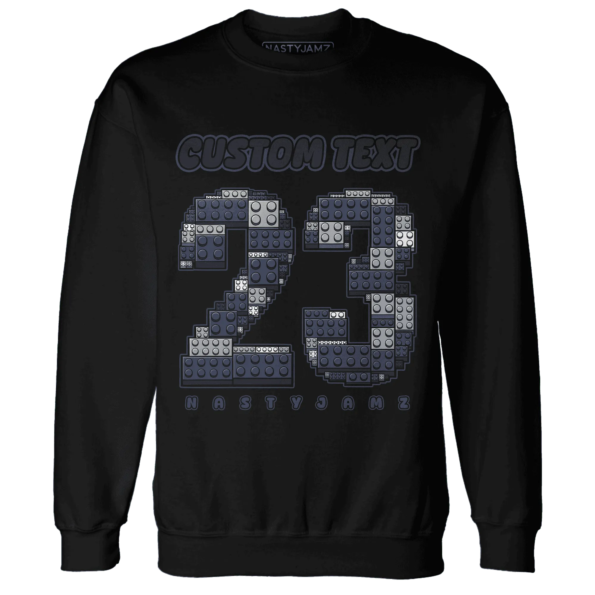 VaporMax-Plus-Midnight-Navy-White-Metallic-Silver-NastyJamz-Sweatshirt-Match-Number-23-Lego