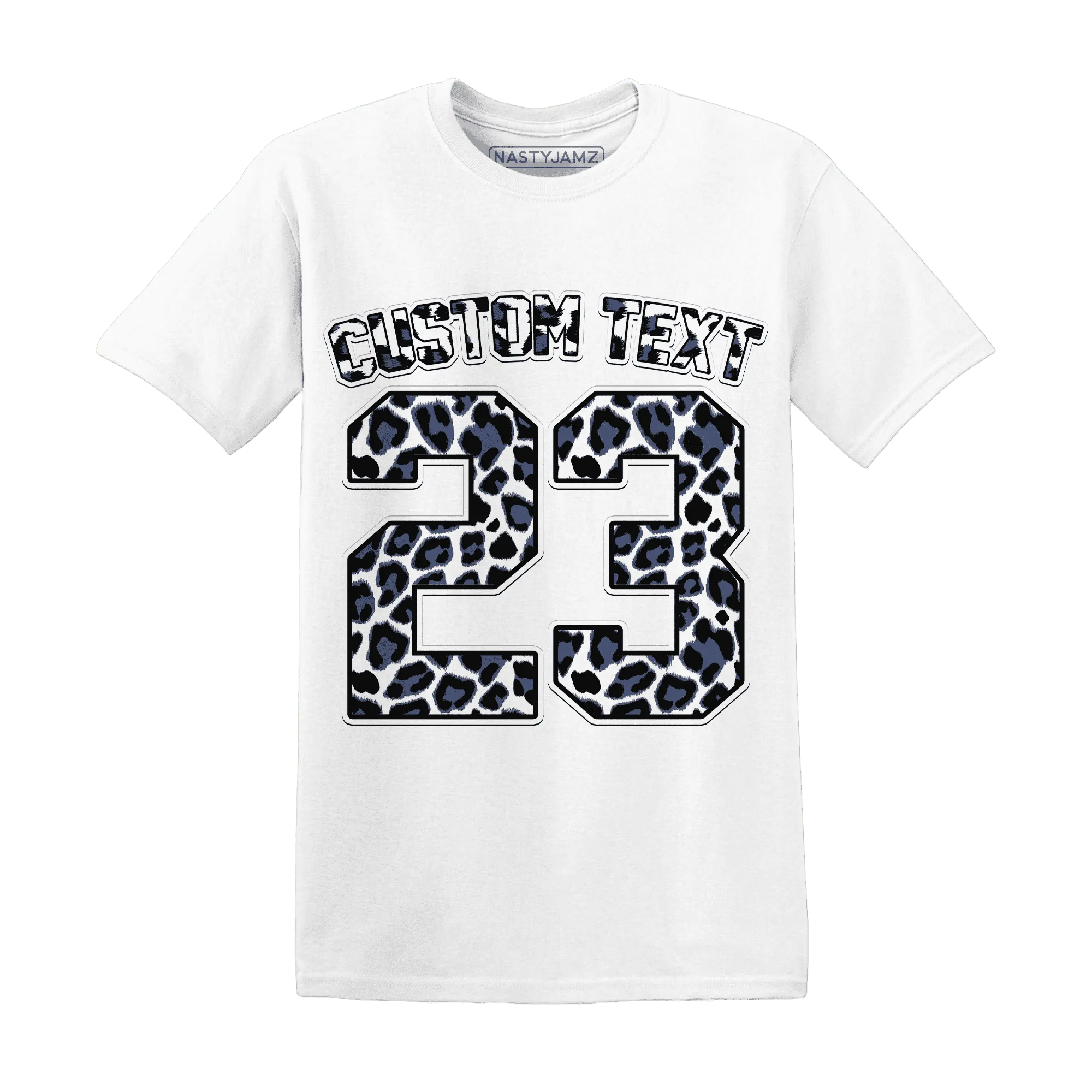 Low-Diffused-Blue-11s-T-Shirt-Match-Number-23-Leopard-Custom-Text