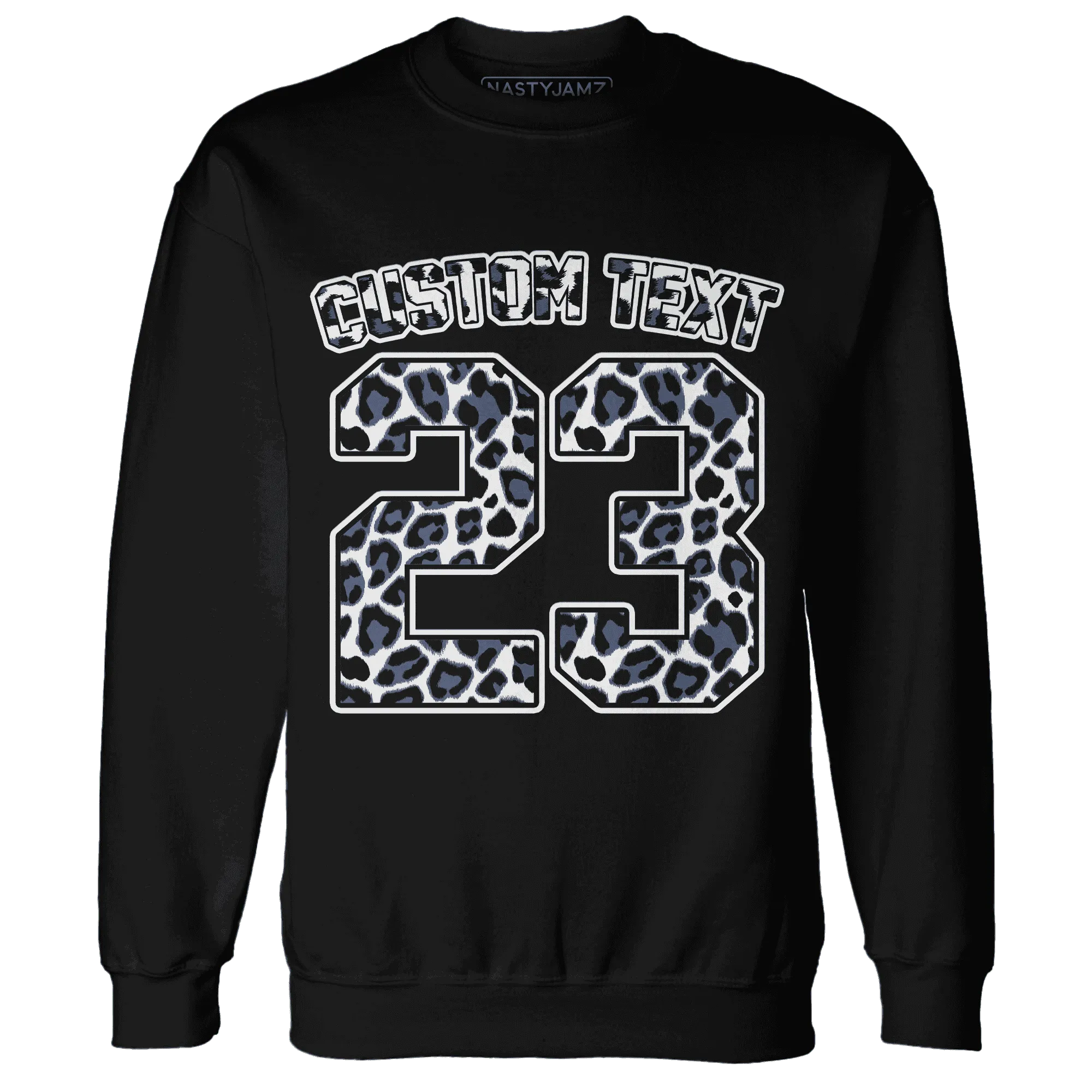 Low-Diffused-Blue-11s-Sweatshirt-Match-Number-23-Leopard-Custom-Text
