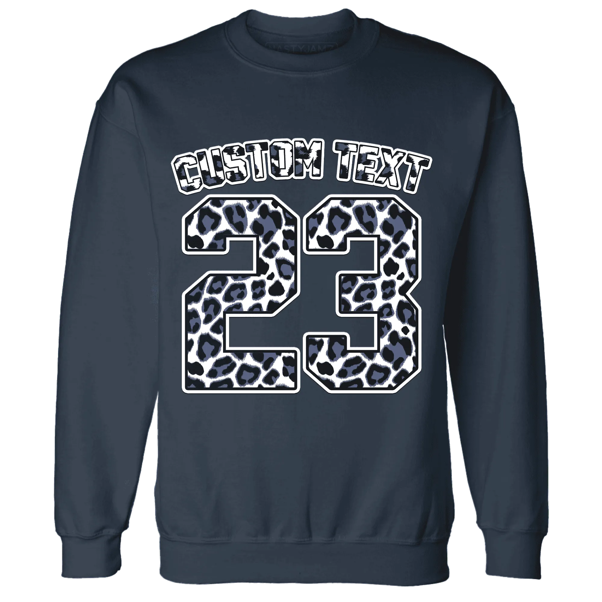 Low-Diffused-Blue-11s-Sweatshirt-Match-Number-23-Leopard-Custom-Text