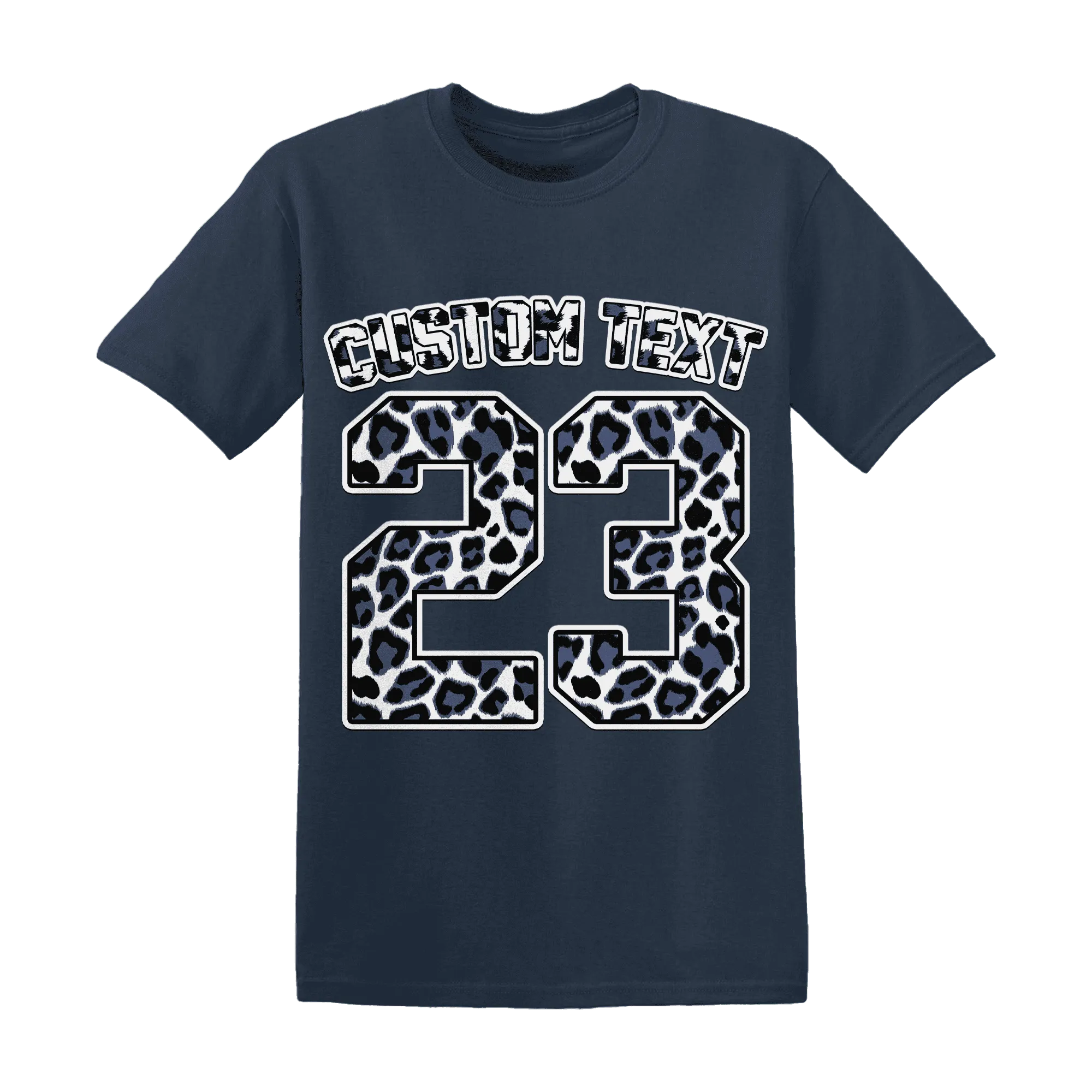Low-Diffused-Blue-11s-T-Shirt-Match-Number-23-Leopard-Custom-Text