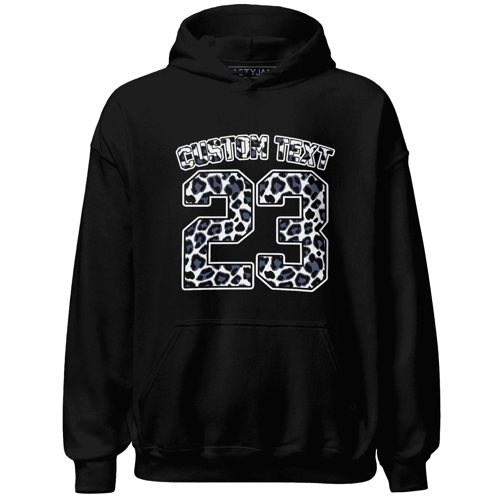 Low-Diffused-Blue-11s-Hoodie-Match-Number-23-Leopard-Custom-Text
