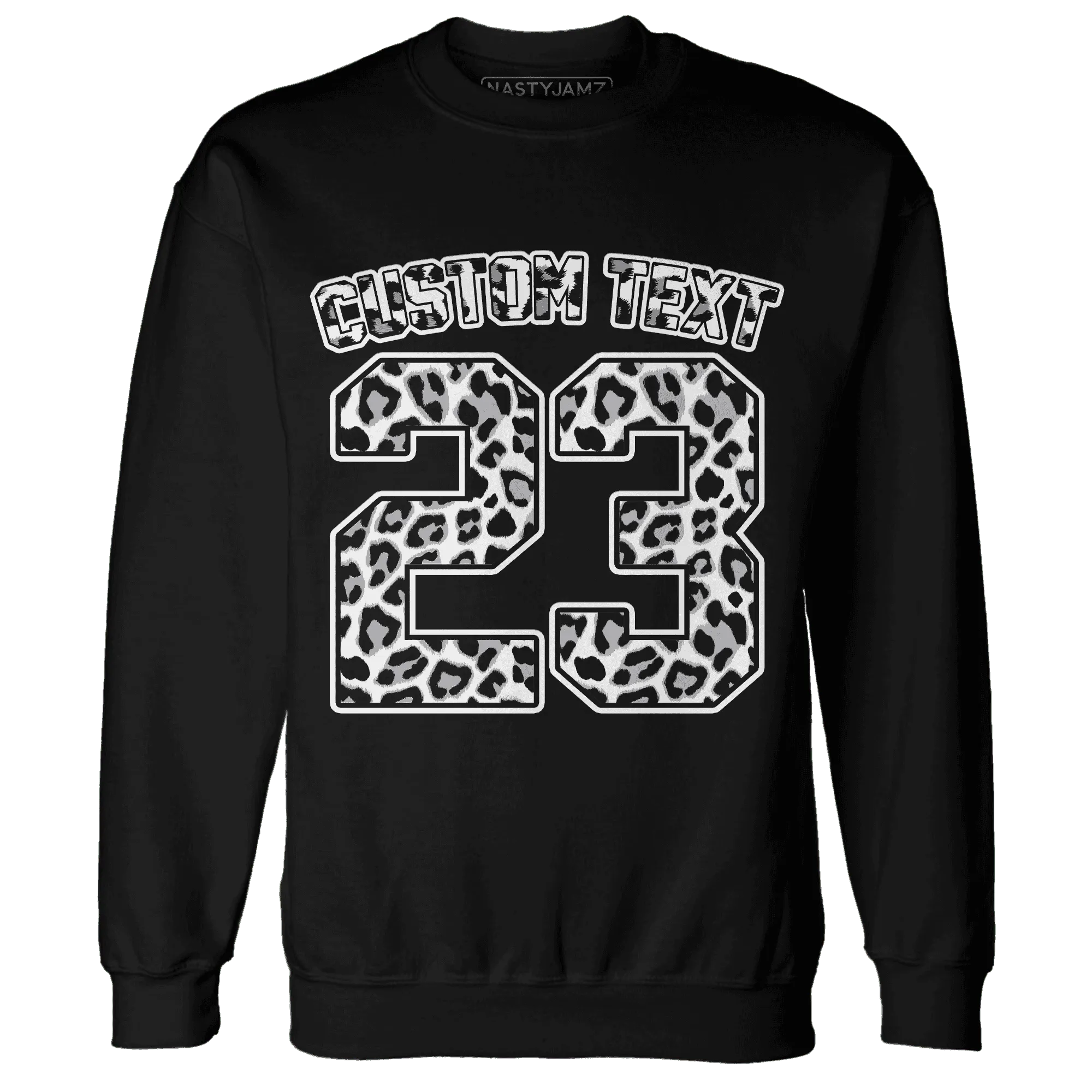 Wolf-Grey-1s-Sweatshirt-Match-Number-23-Leopard-Custom-Text