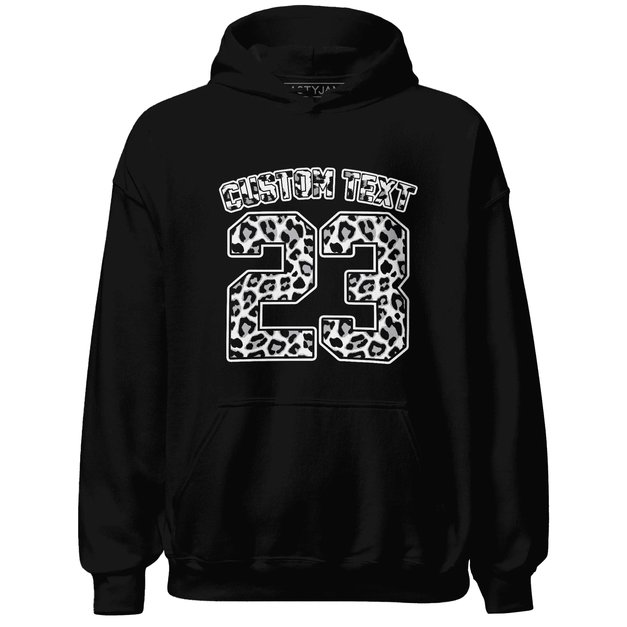 Cement-Grey-3s-Hoodie-Match-Number-23-Leopard-Custom-Text