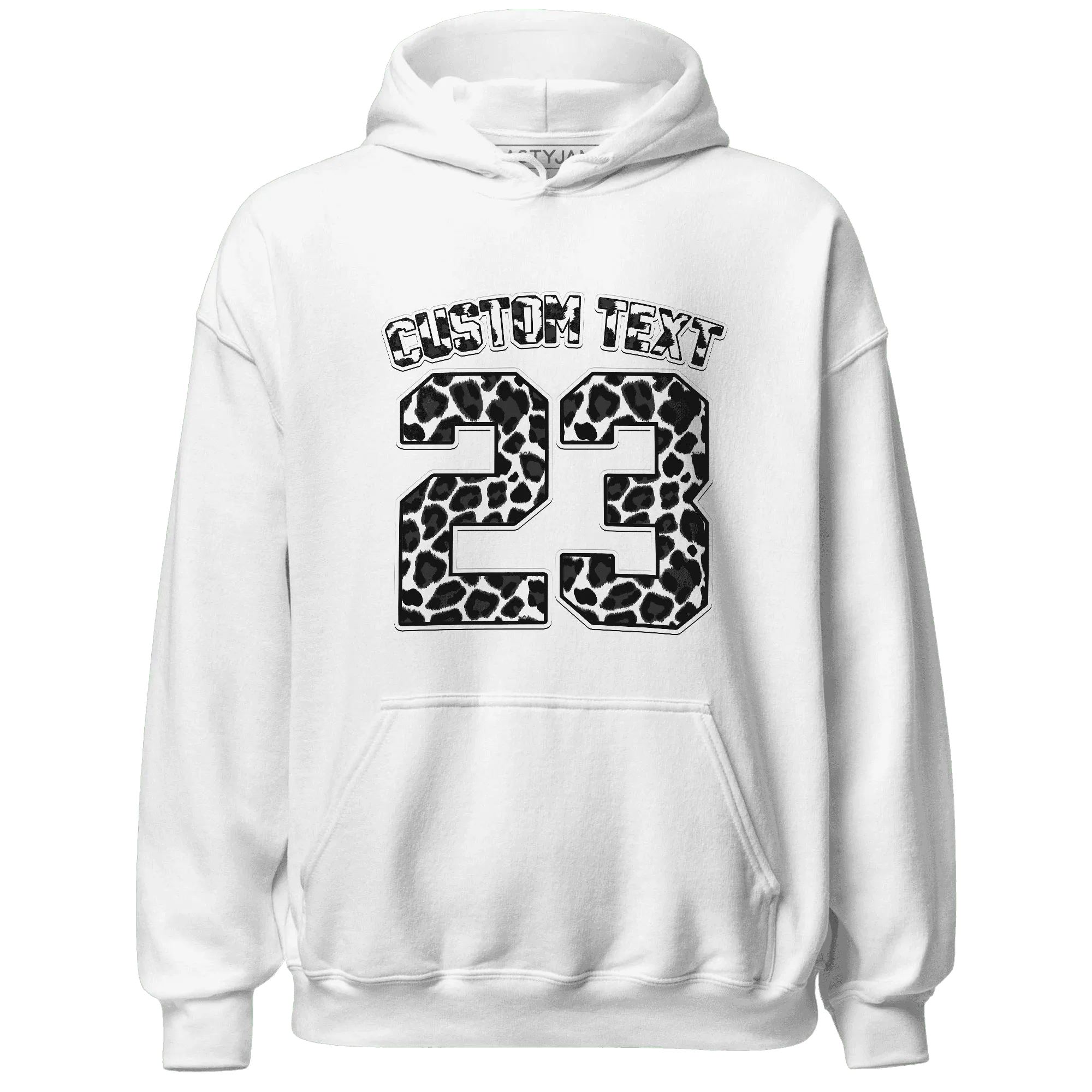 White-Thunder-4s-Hoodie-Match-Number-23-Leopard-Custom-Text