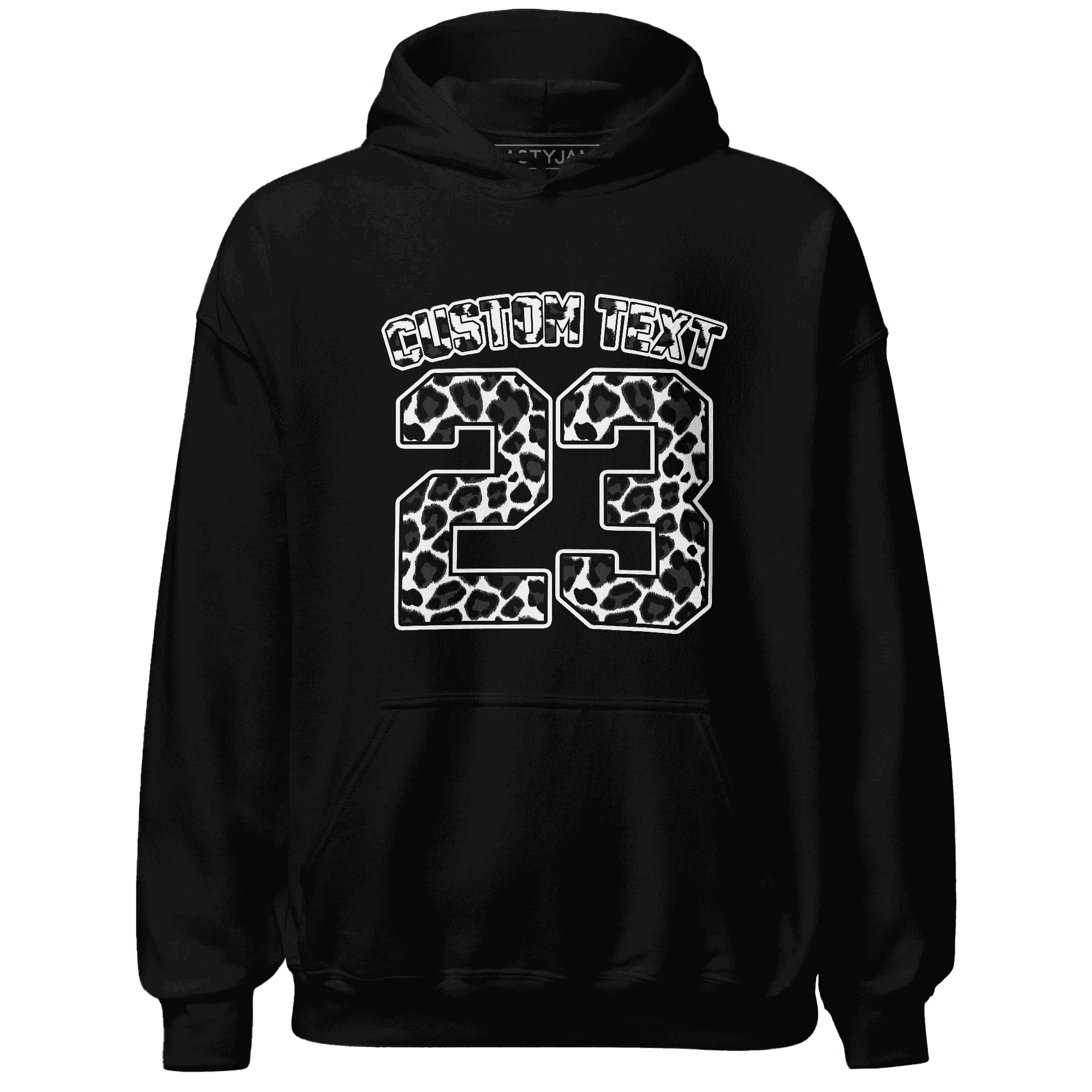 White-Thunder-4s-Hoodie-Match-Number-23-Leopard-Custom-Text