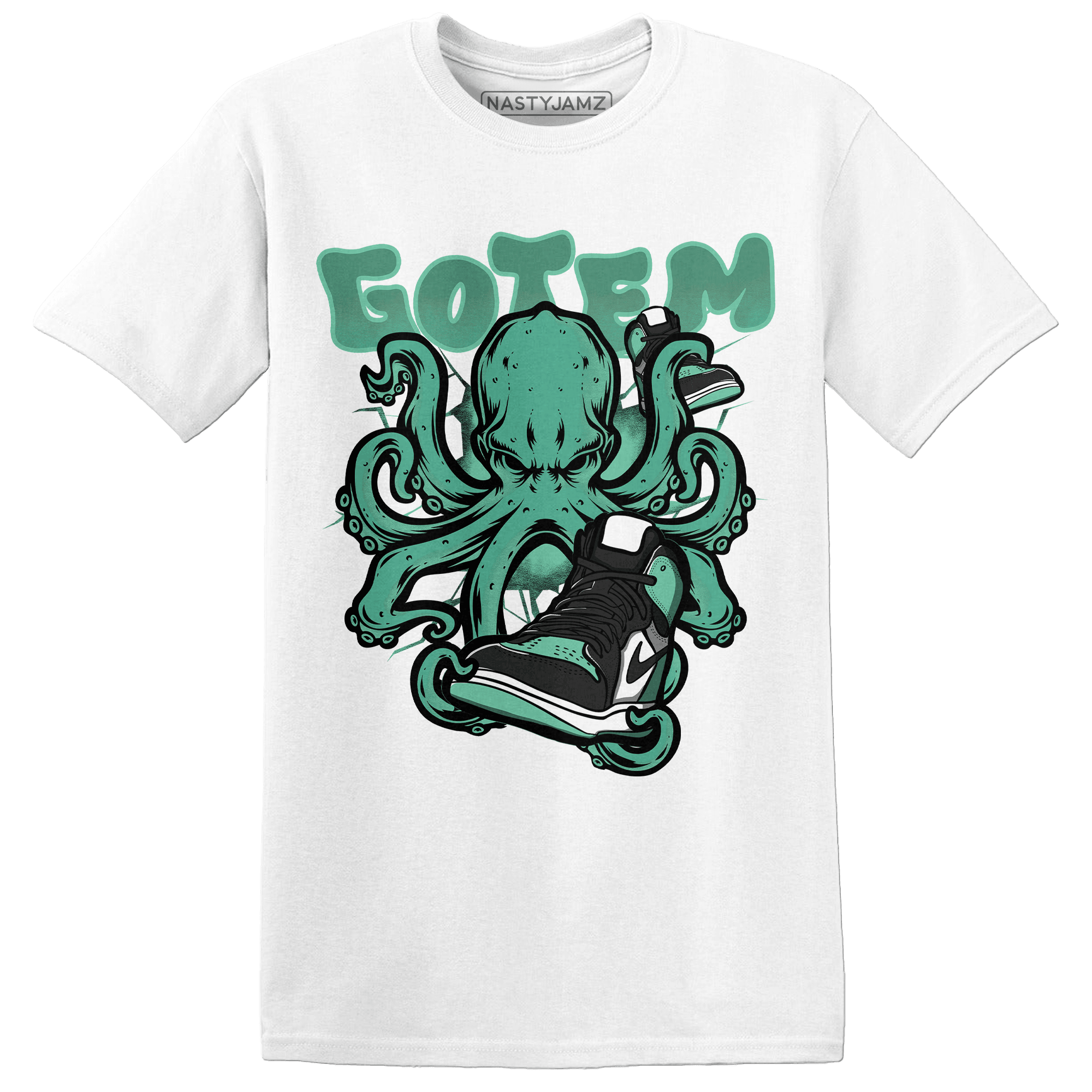 High OG Green Glow 1s T Shirt Match Octopus Got Em - NastyJamz