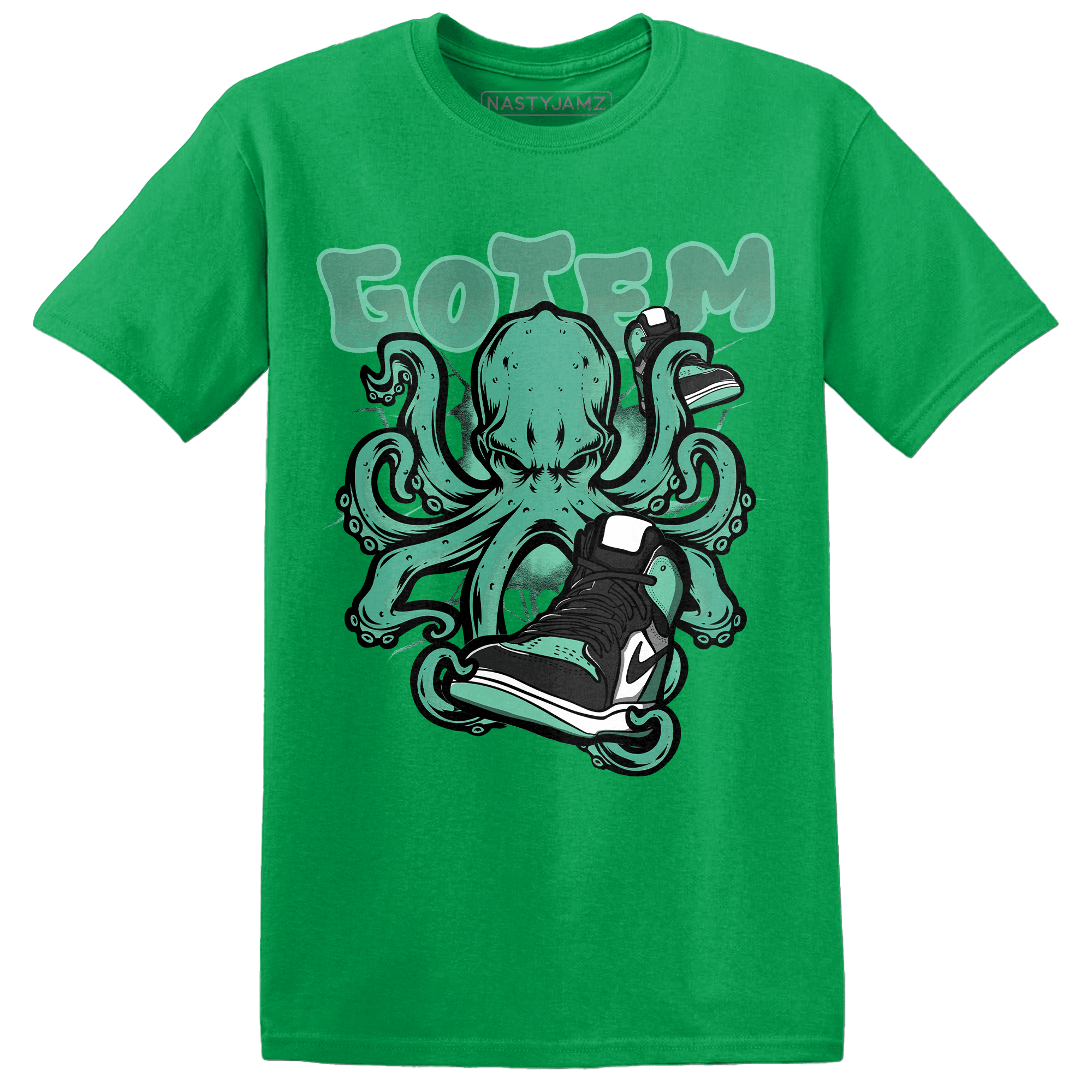 High OG Green Glow 1s T Shirt Match Octopus Got Em - NastyJamz