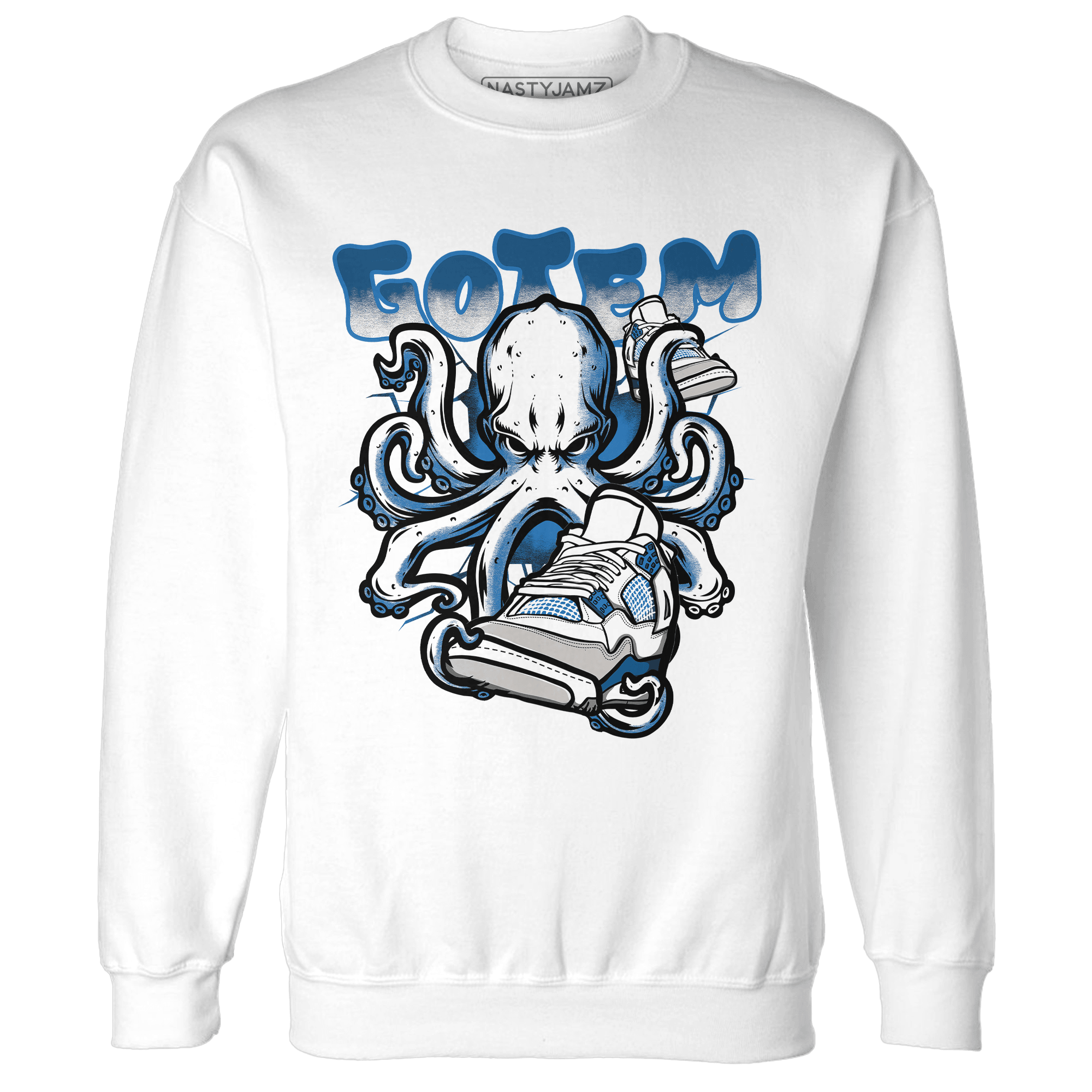 Industrial Blue 4s Sweatshirt Match Octopus Got Em - NastyJamz