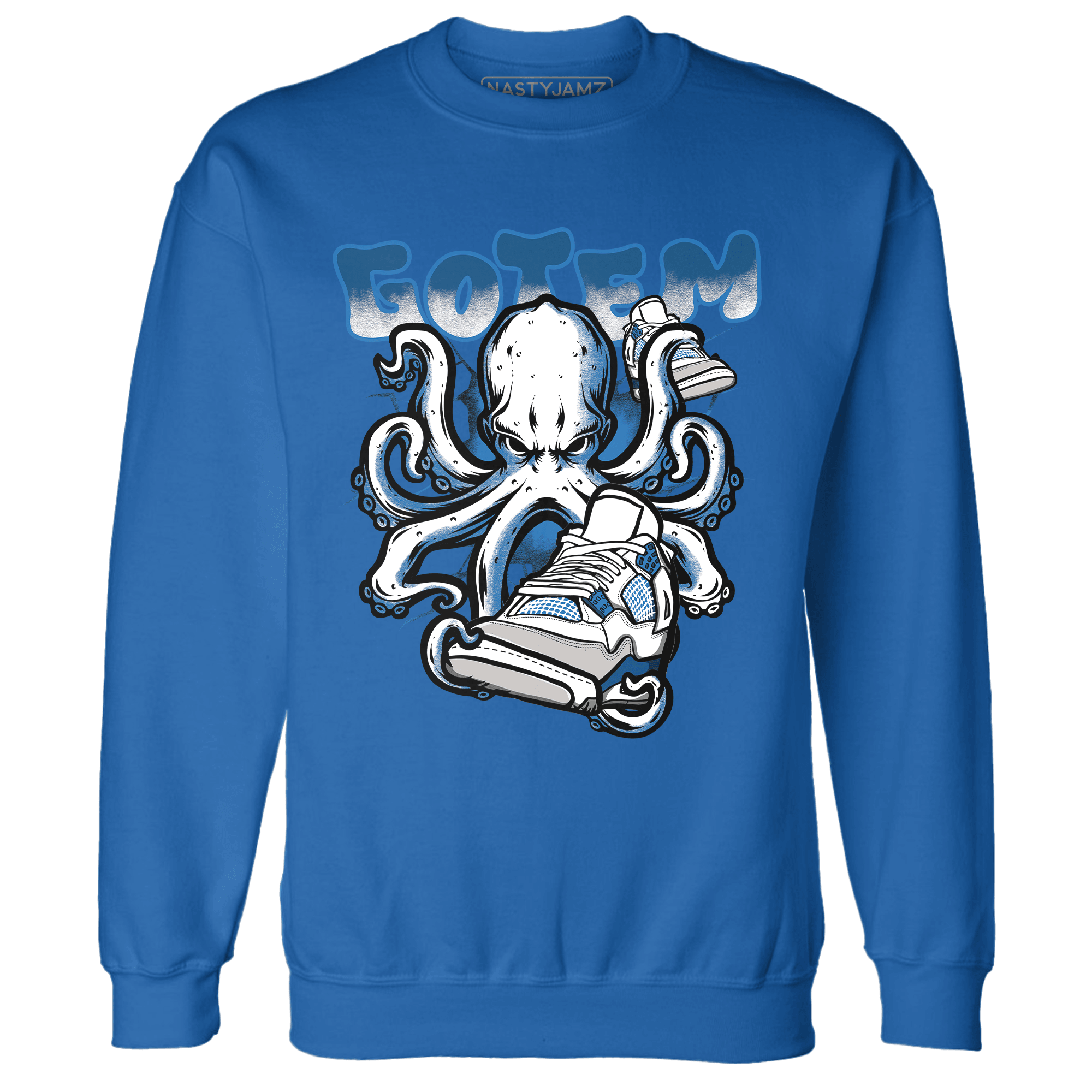 Industrial Blue 4s Sweatshirt Match Octopus Got Em - NastyJamz