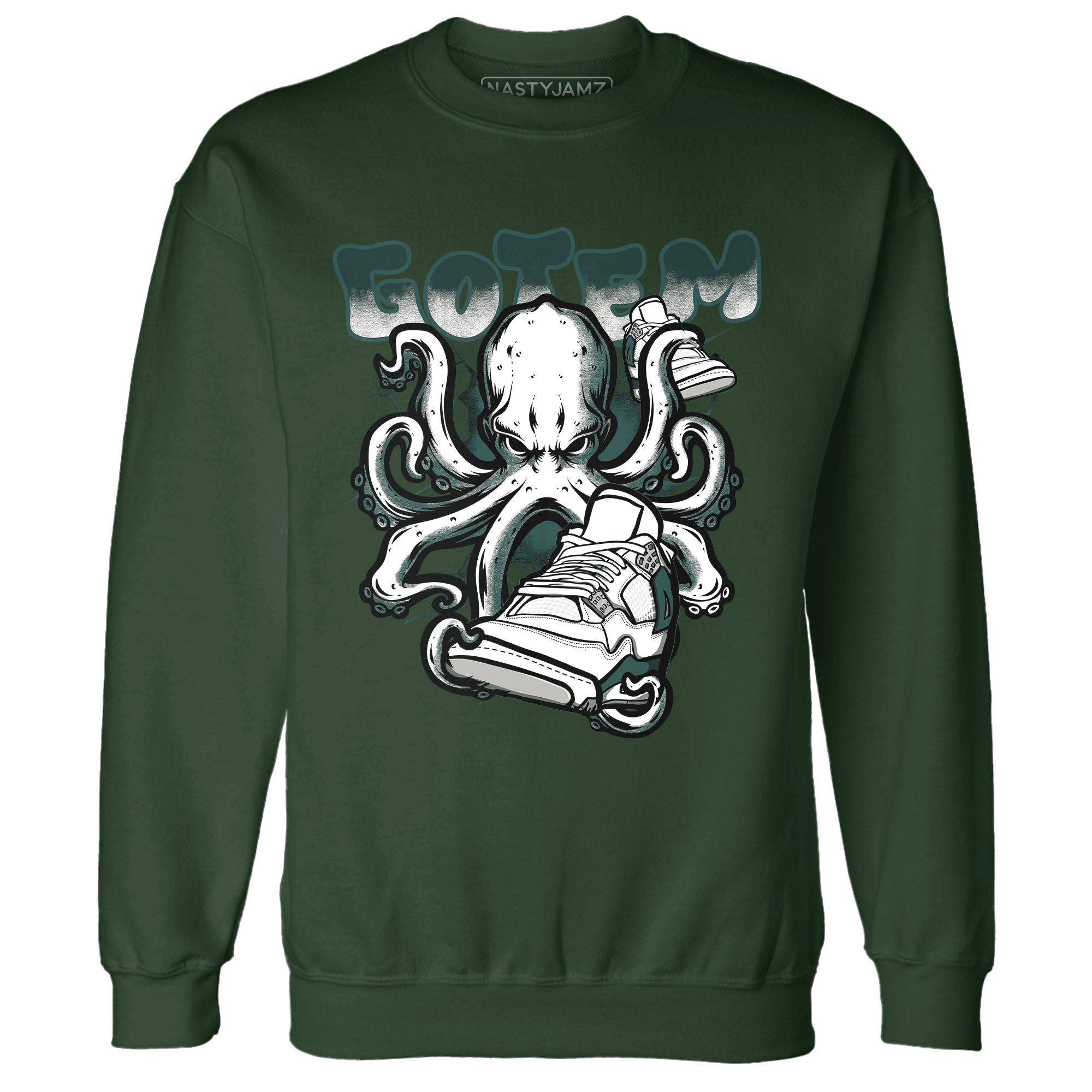 Oxidized Green 4s Sweatshirt Match Octopus Got Em - NastyJamz