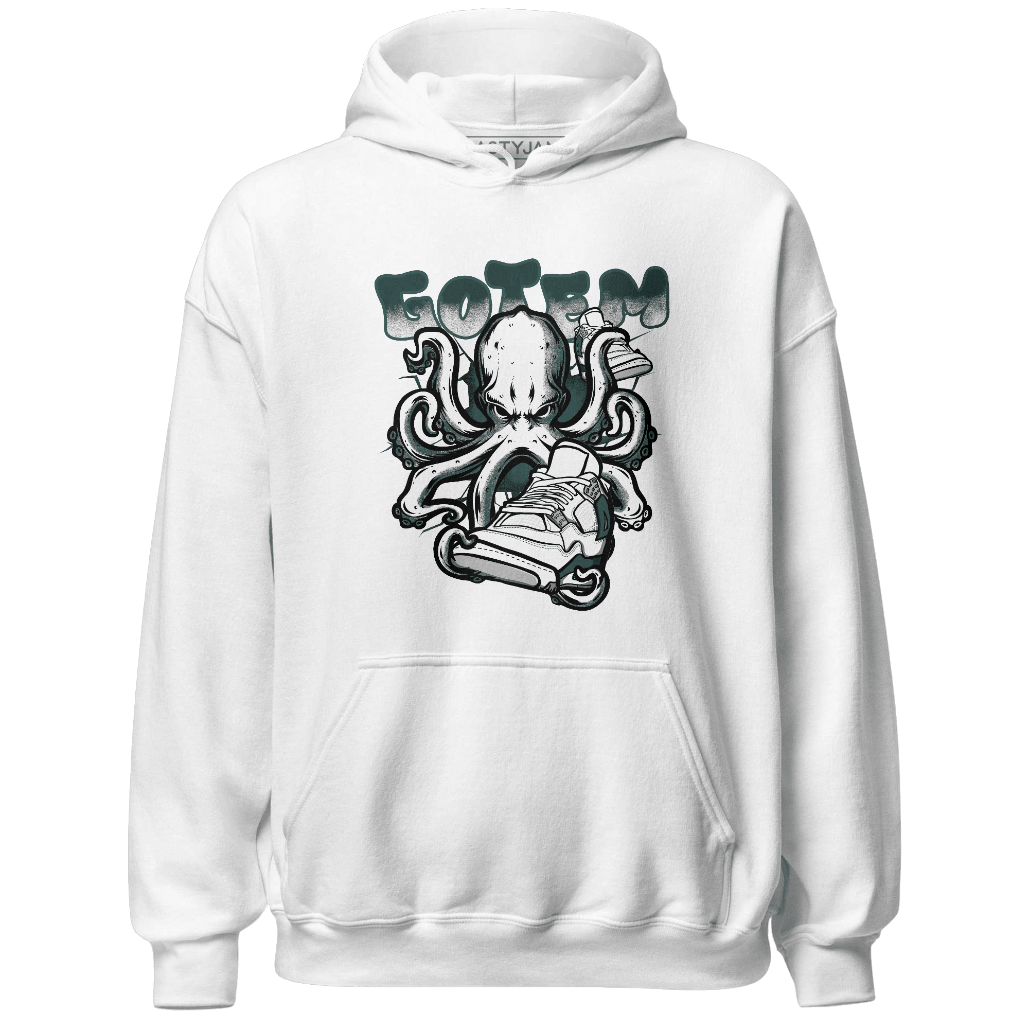 Oxidized Green 4s Hoodie Match Octopus Got Em - NastyJamz