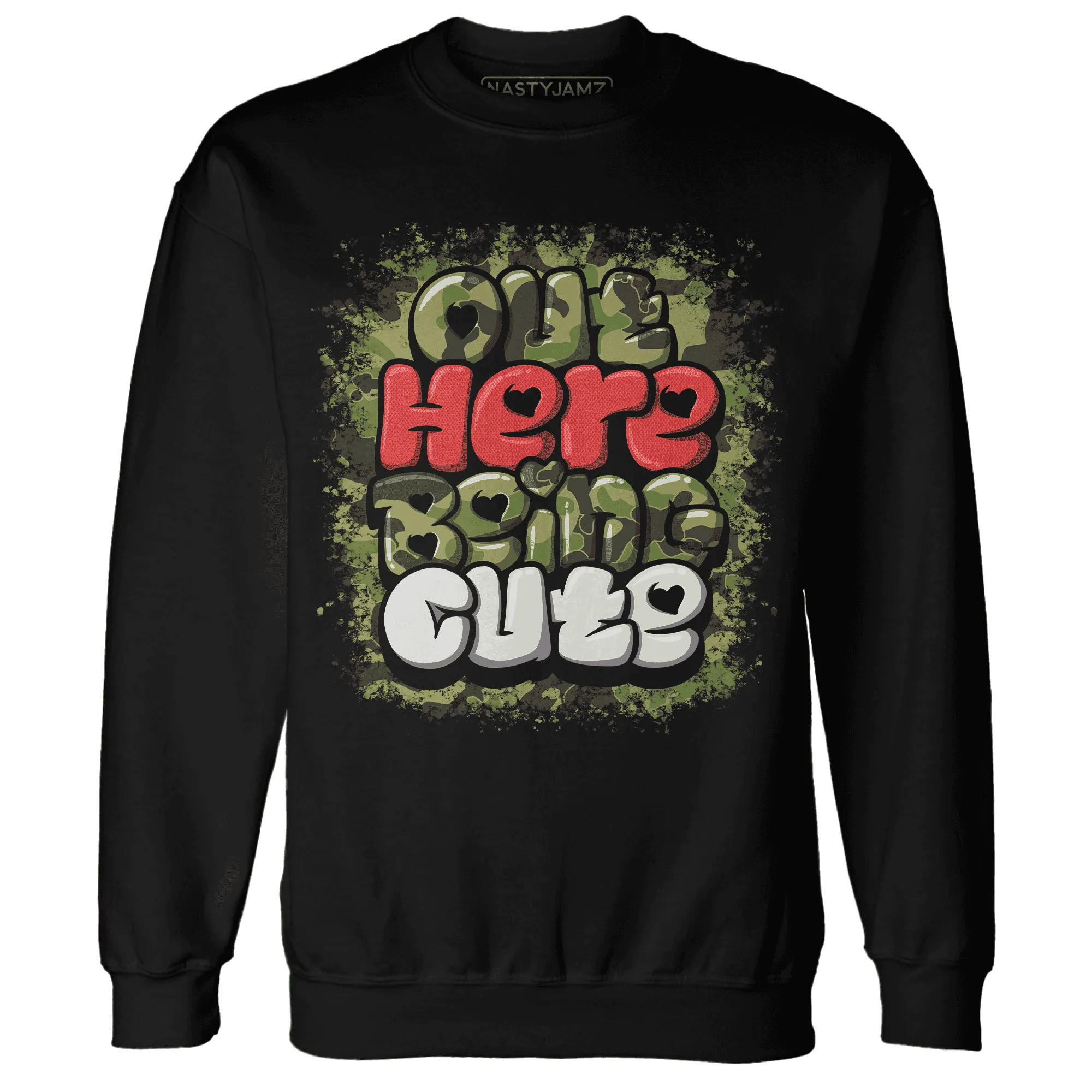 AM-90-Dark-Sage-Solar-Red-NastyJamz-Sweatshirt-Match-Out-Here-Being-Cute