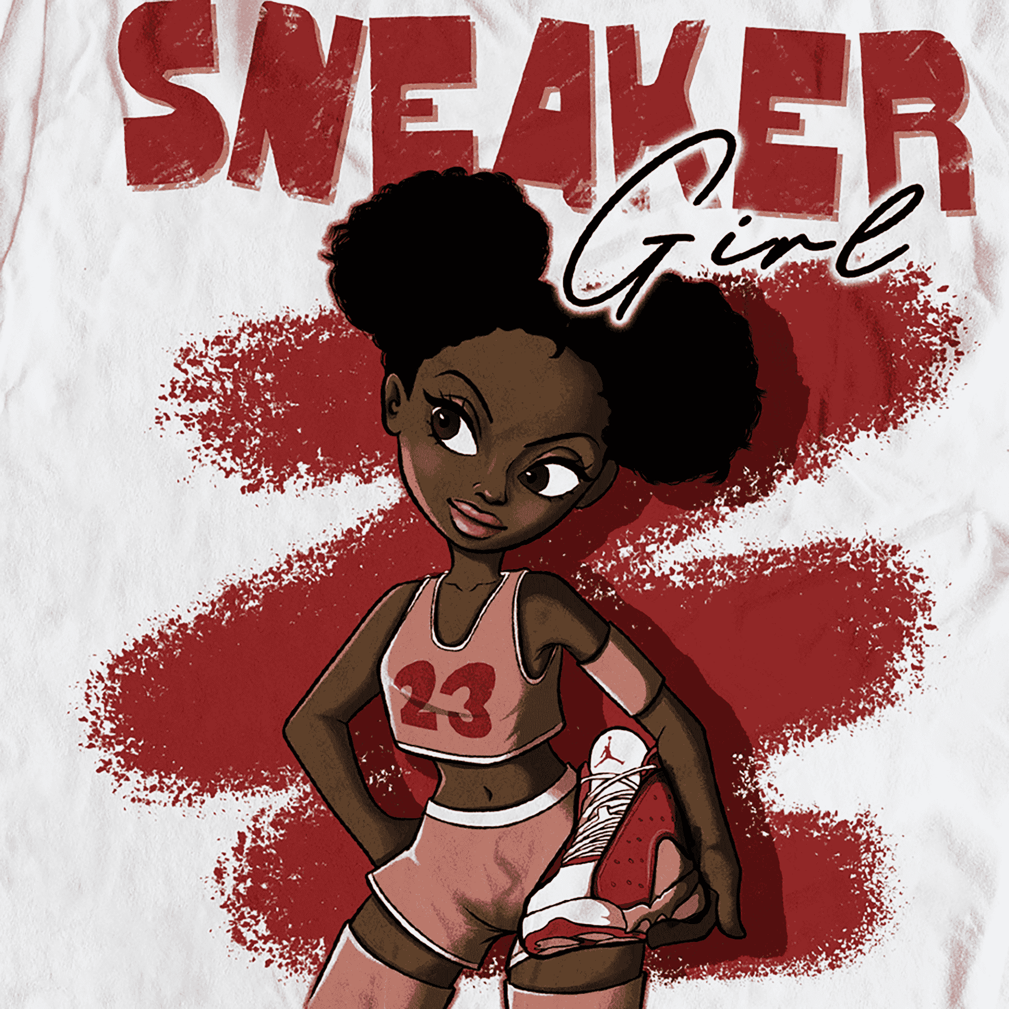Dune Red 13s T Shirt Match Black Sneaker Girl - NastyJamz
