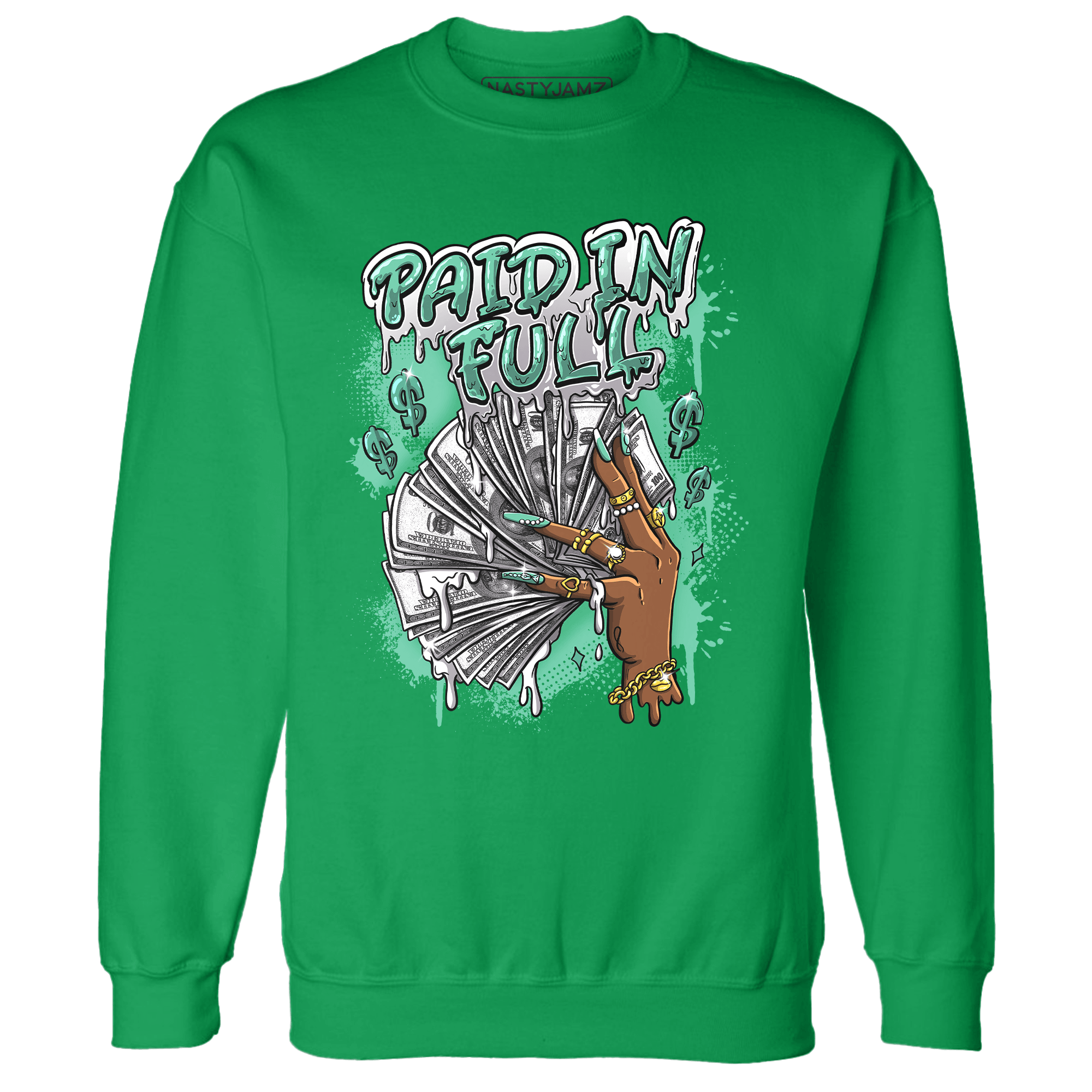 High OG Green Glow 1s Sweatshirt Match Paid In Full - NastyJamz