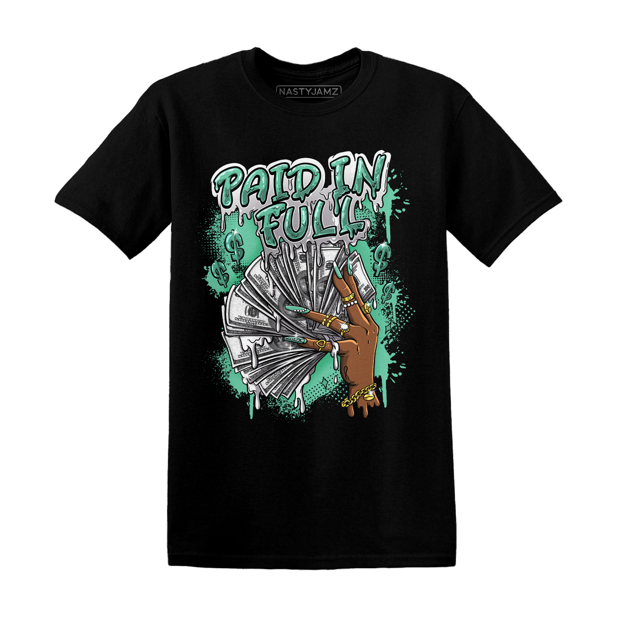High OG Green Glow 1s T Shirt Match Paid In Full - NastyJamz