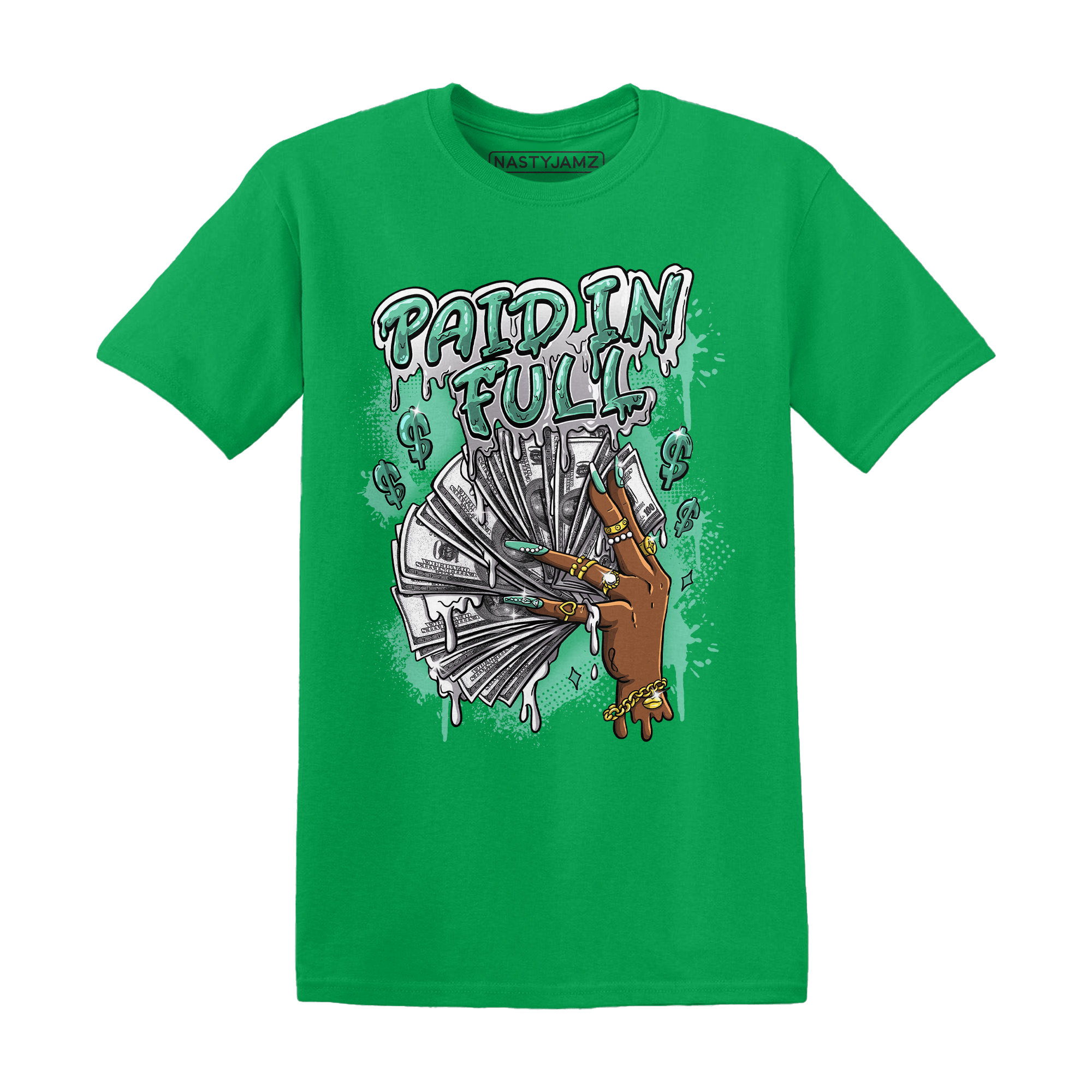 High OG Green Glow 1s T Shirt Match Paid In Full - NastyJamz