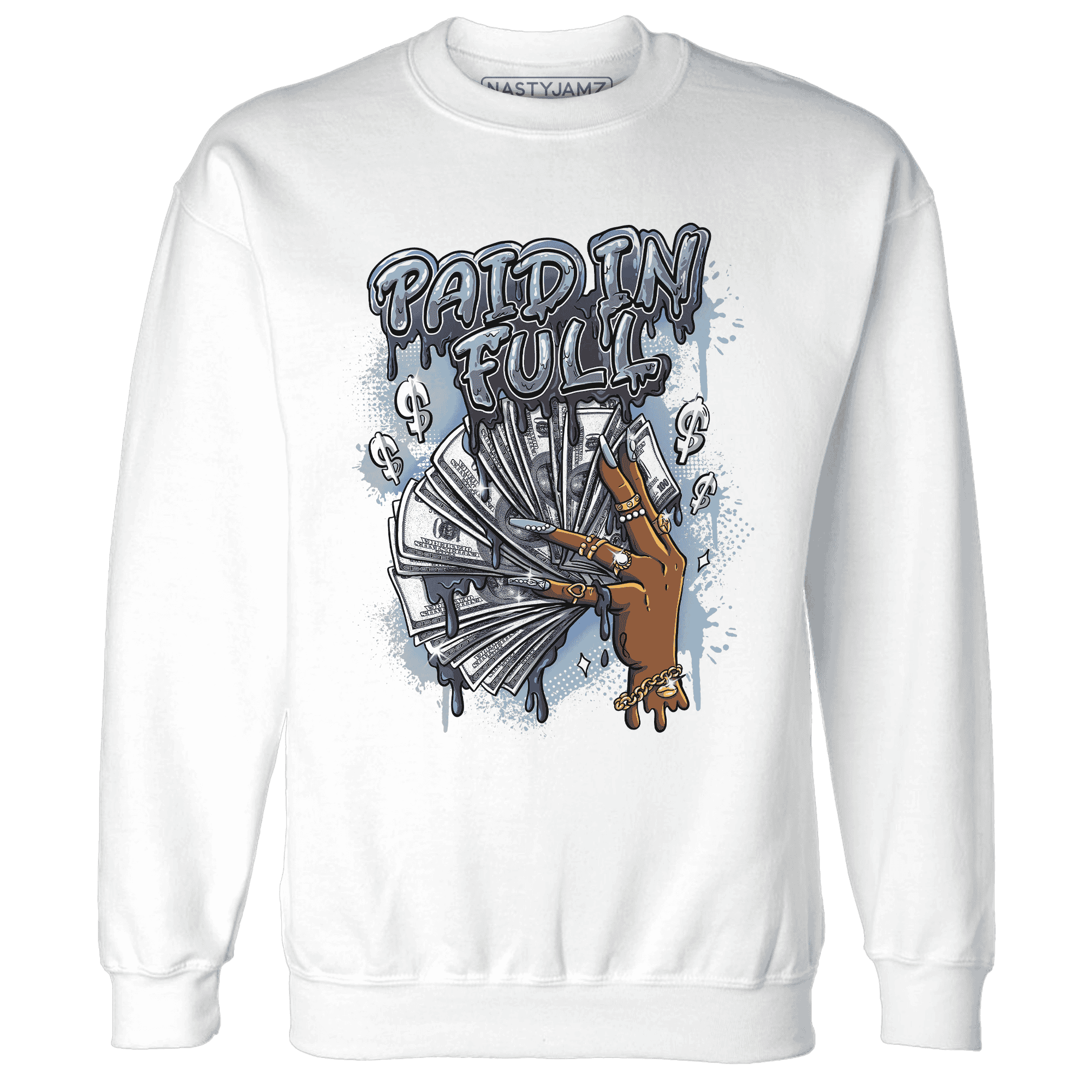 Mid Diffused Blue Grey 1s Sweatshirt Match Paid In Full - NastyJamz