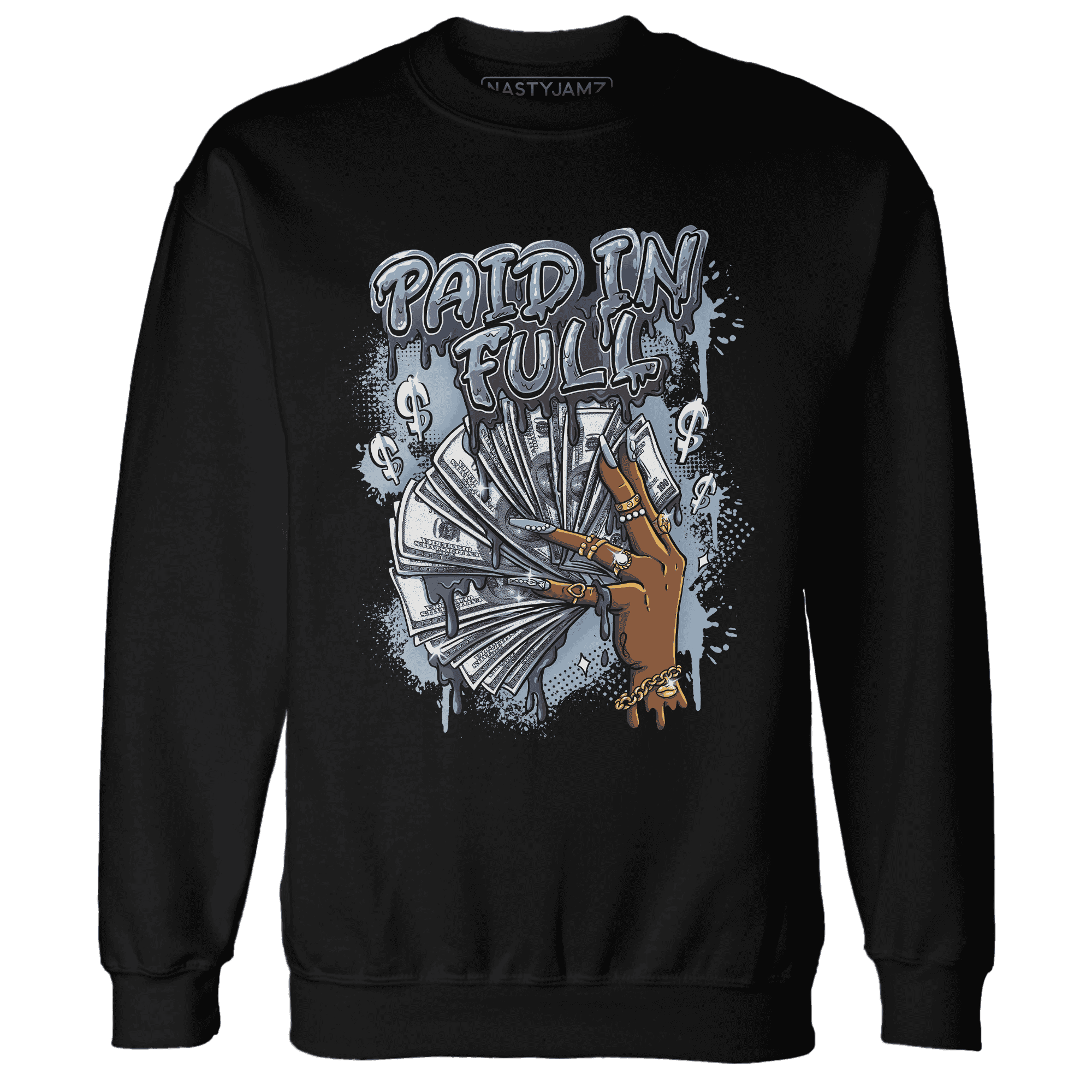 Mid Diffused Blue Grey 1s Sweatshirt Match Paid In Full - NastyJamz