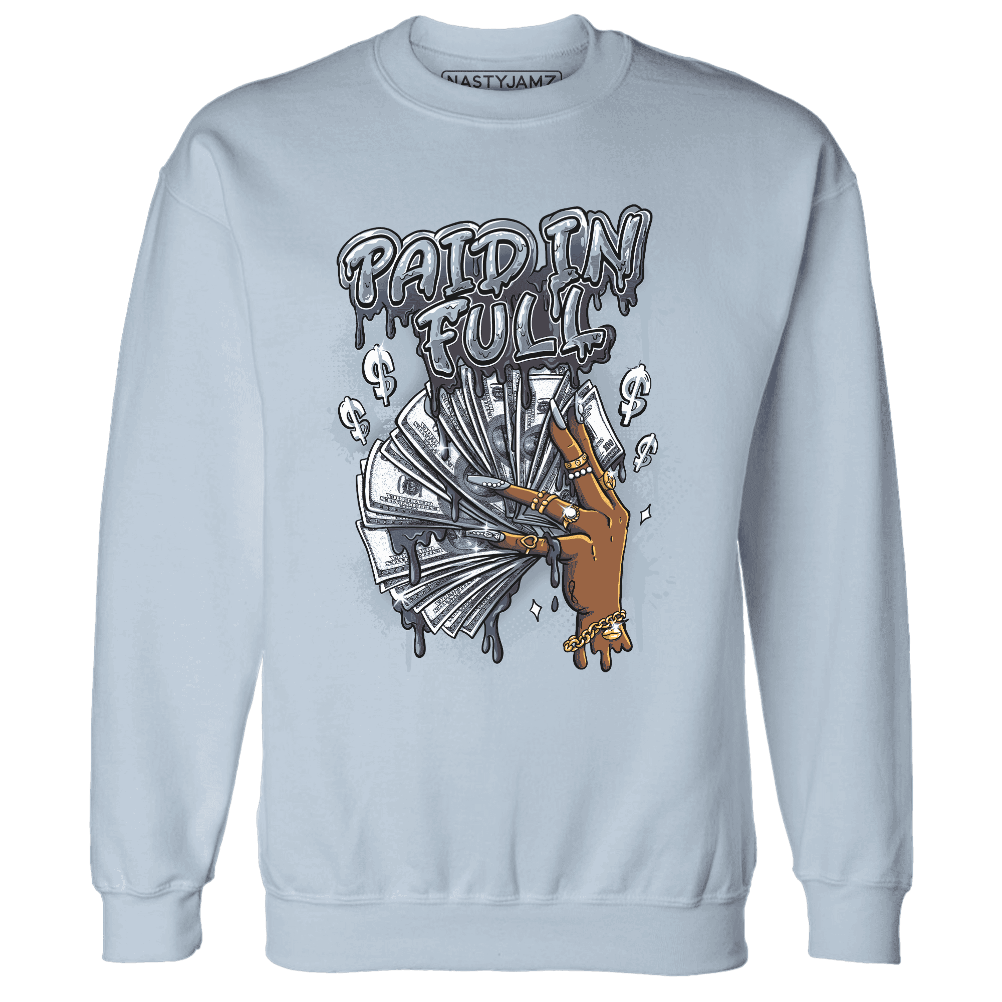 Mid Diffused Blue Grey 1s Sweatshirt Match Paid In Full - NastyJamz