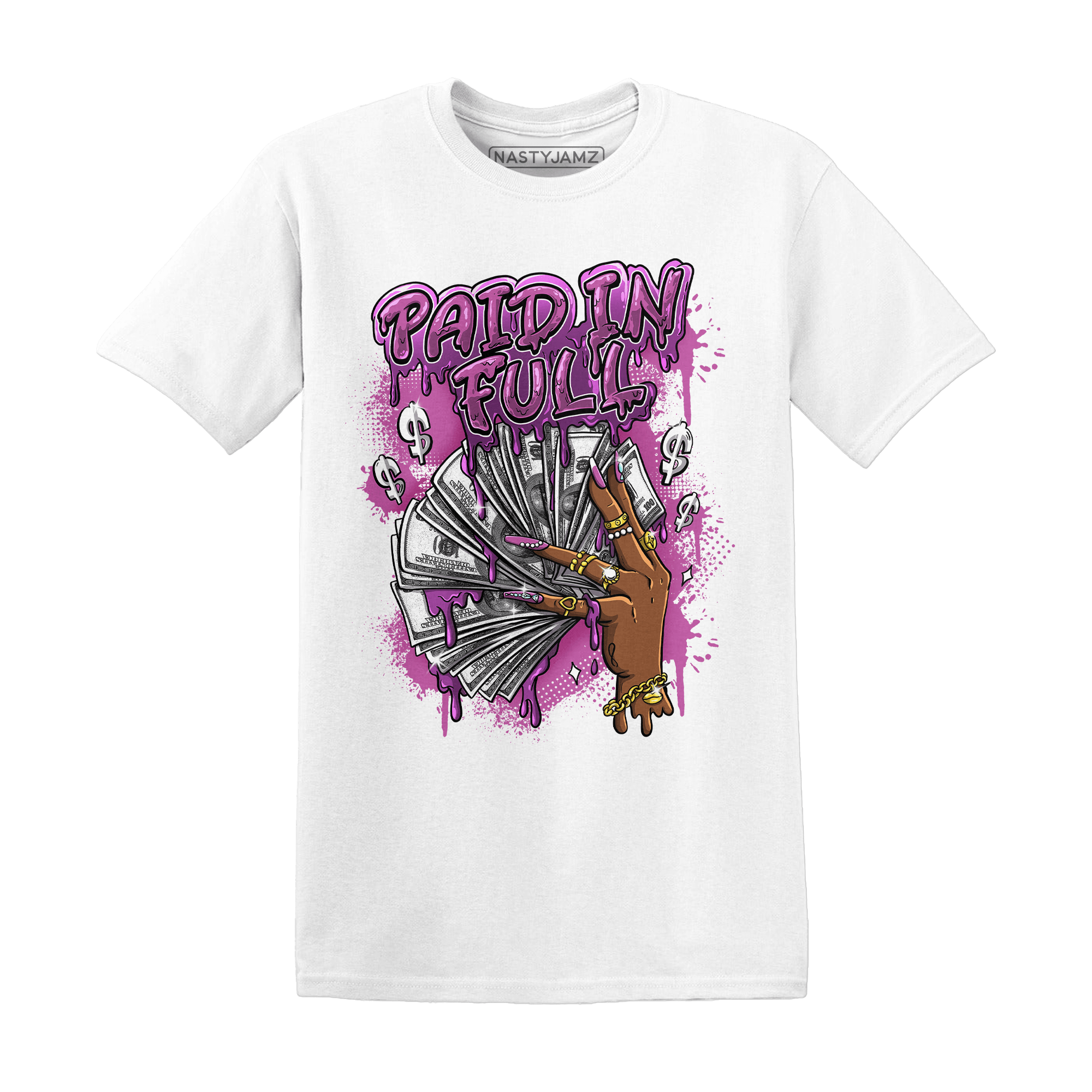 GS Hyper Violet 4s T Shirt Match Paid In Full - NastyJamz