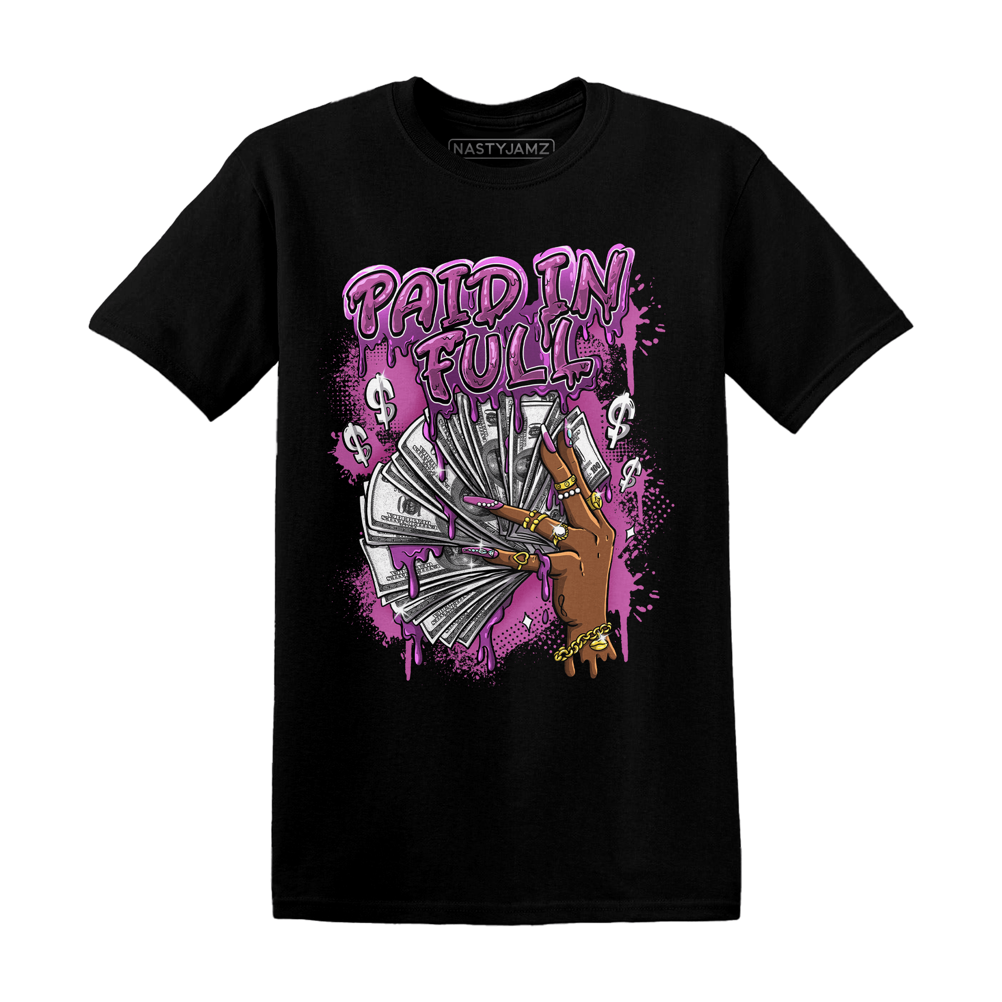 GS Hyper Violet 4s T Shirt Match Paid In Full - NastyJamz