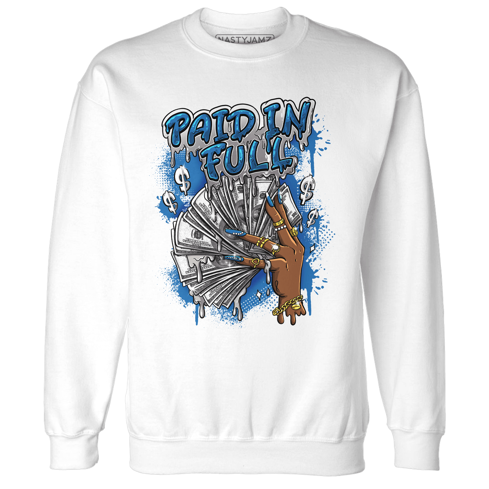 Industrial Blue 4s Sweatshirt Match Paid In Full - NastyJamz