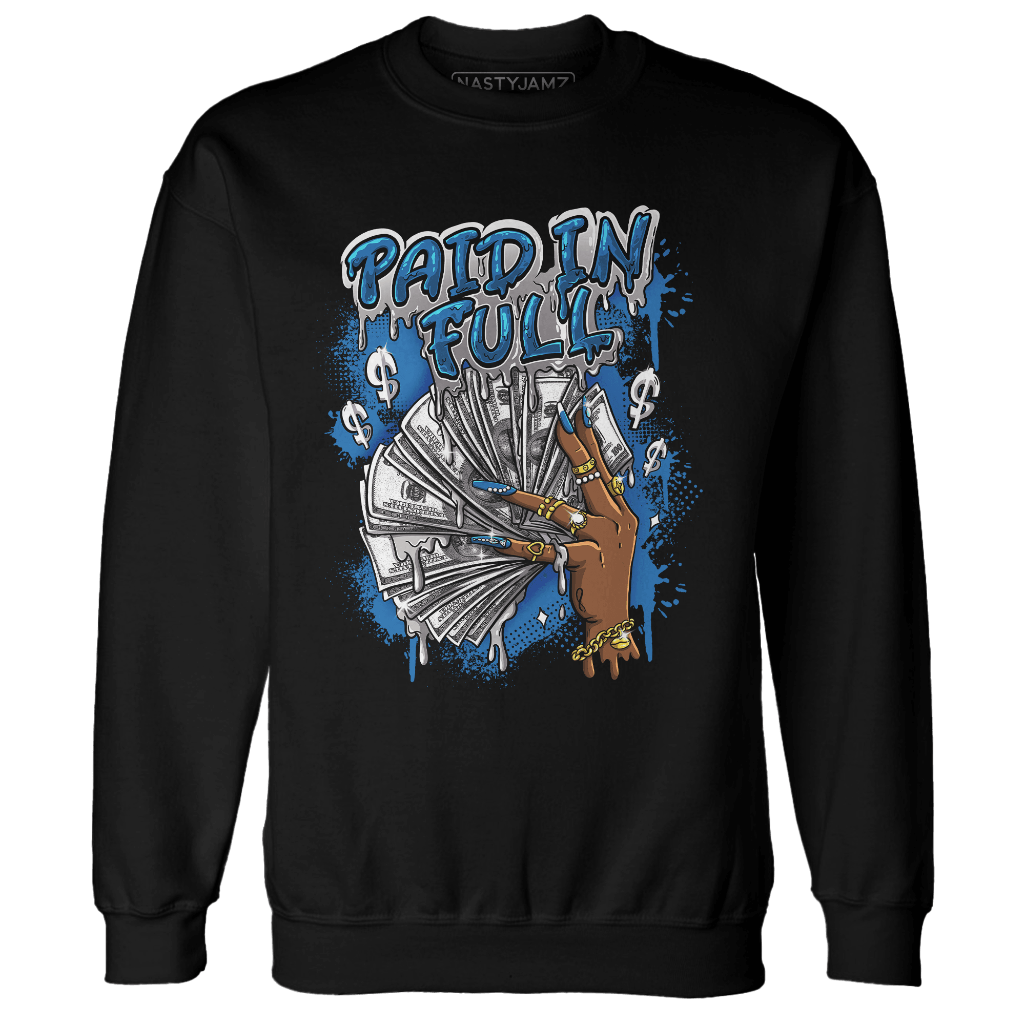 Industrial Blue 4s Sweatshirt Match Paid In Full - NastyJamz