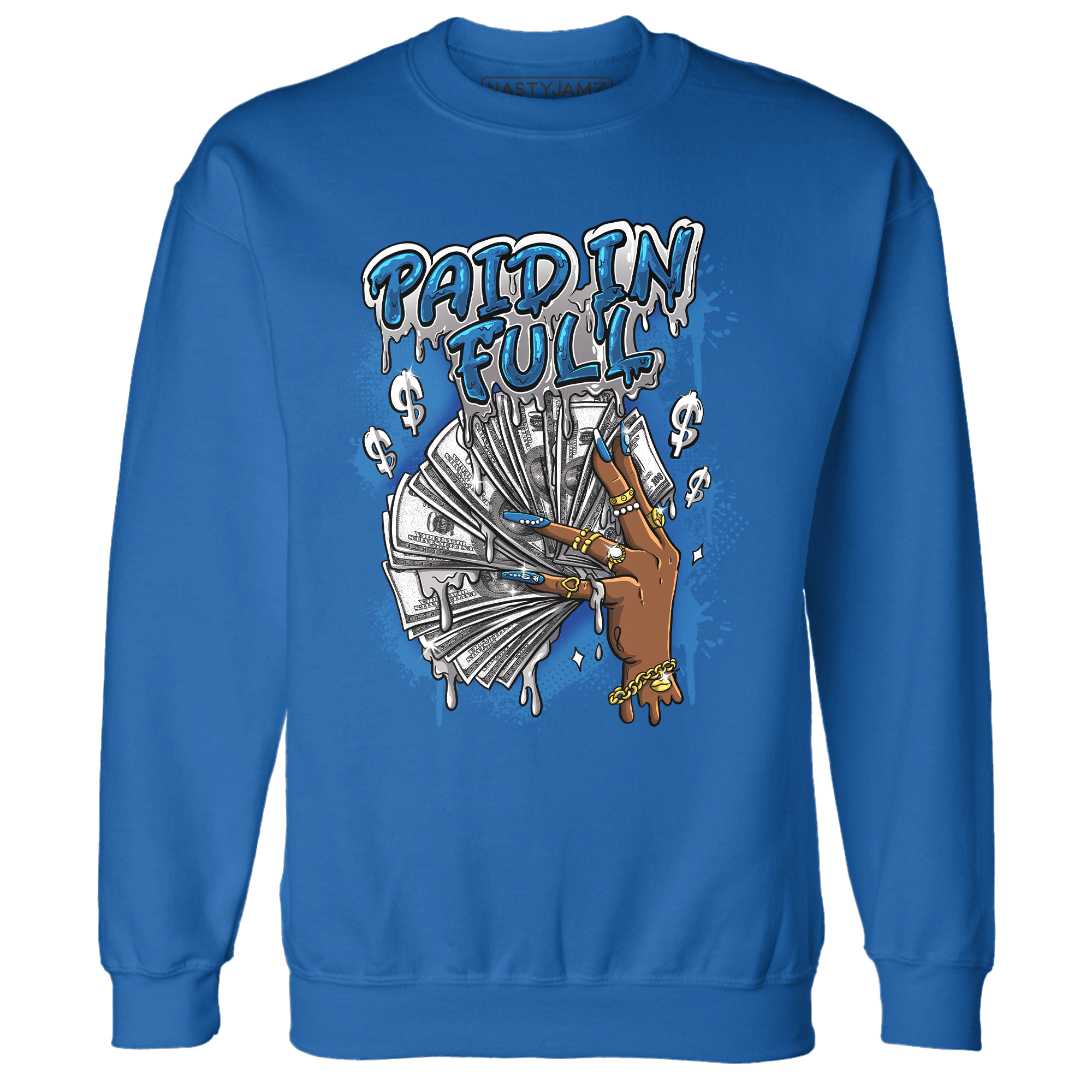 Industrial Blue 4s Sweatshirt Match Paid In Full - NastyJamz