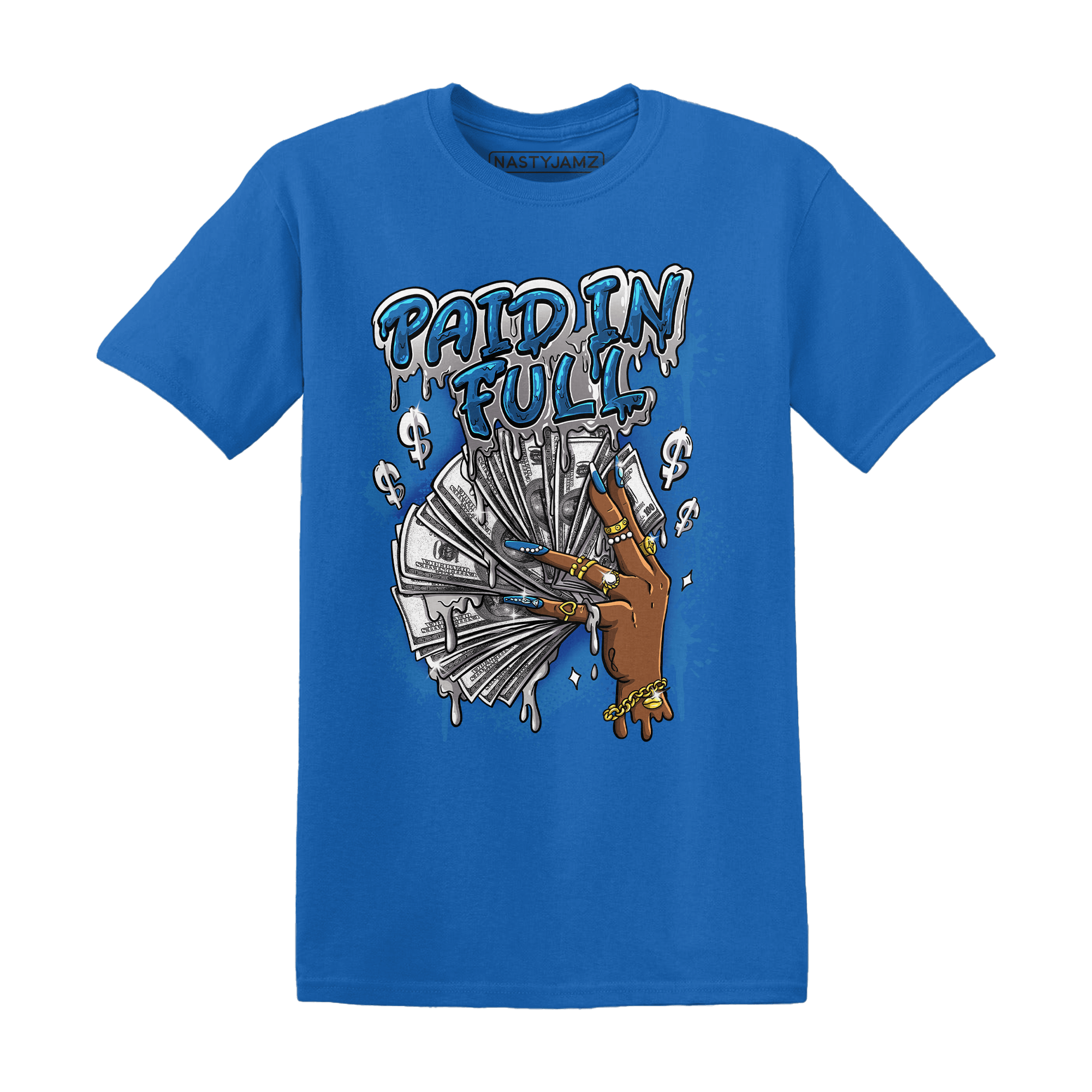 Industrial Blue 4s T Shirt Match Paid In Full - NastyJamz